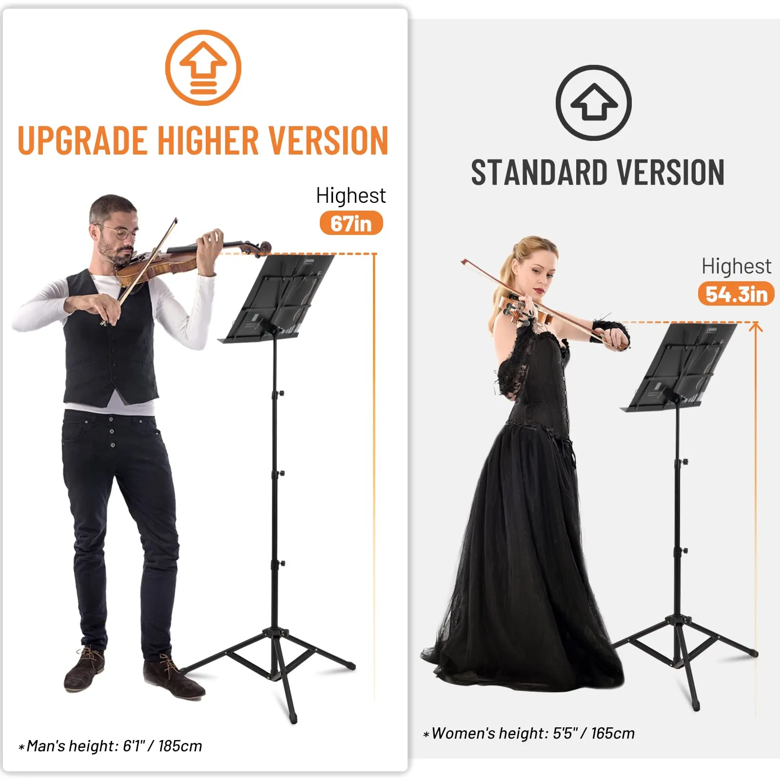 CAHAYA 2-in-1 Leggio Spartiti Musicali e Supporto da Tavolo, Altezza Regolabile 70-170cm con Borsa di Trasporto, Versione Superiore CY0305 - immagine 4