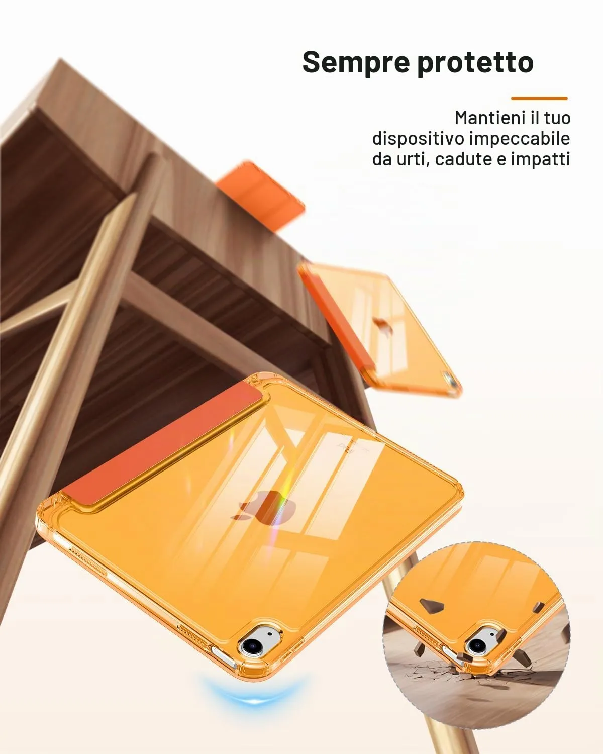 MoKo Cover per iPad 11ª Gen 11" e iPad 10ª Gen 10,9", Arancione - immagine 4