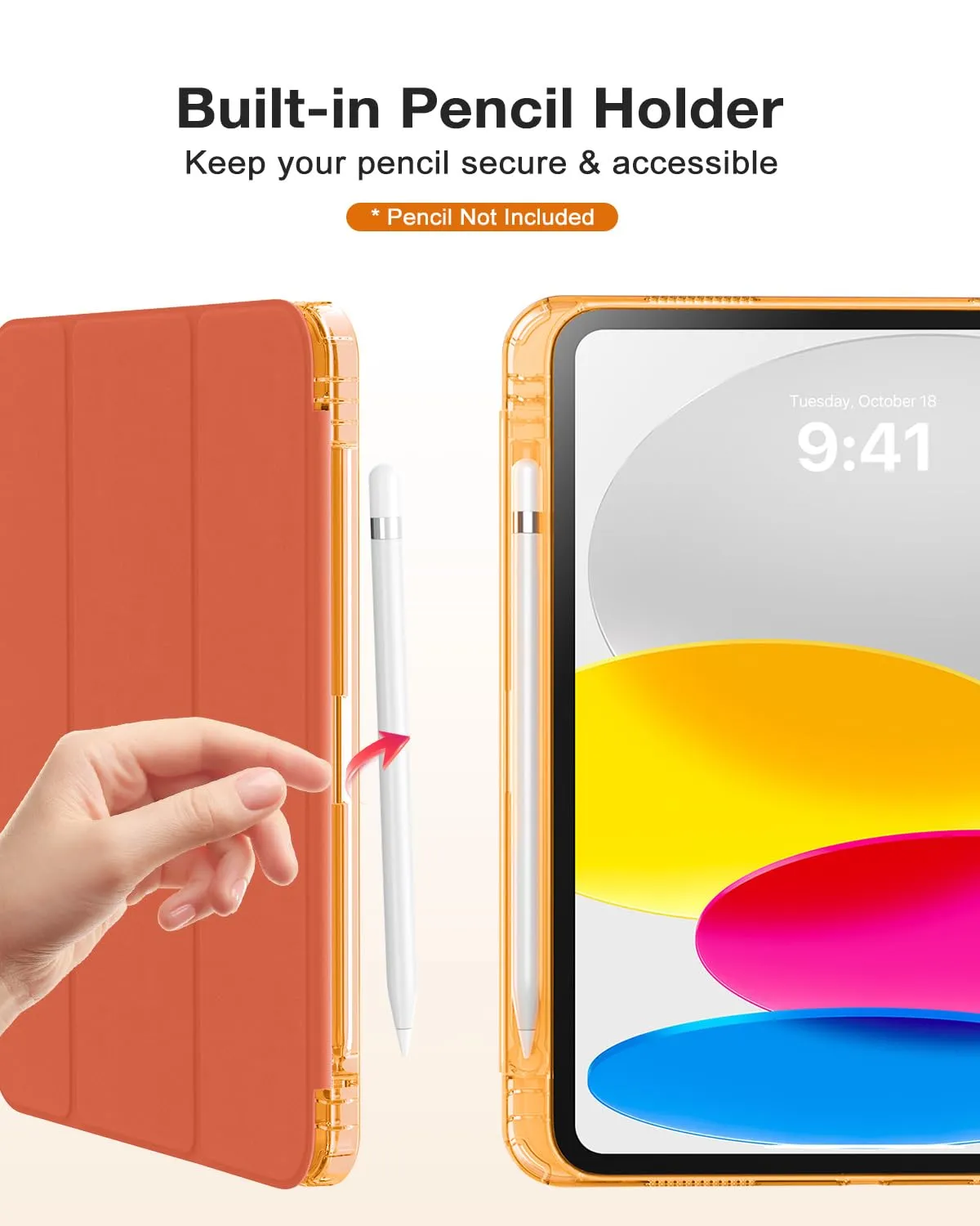 MoKo Cover per iPad 11ª Gen 11" e iPad 10ª Gen 10,9", Arancione - immagine 8