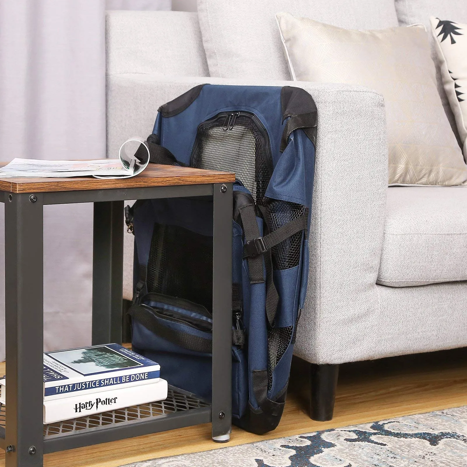 Feandrea Trasportino per Cane, Gabbia Pieghevole, L (70 x 52 x 52 cm), Blu Scuro PDC70Z - immagine 2