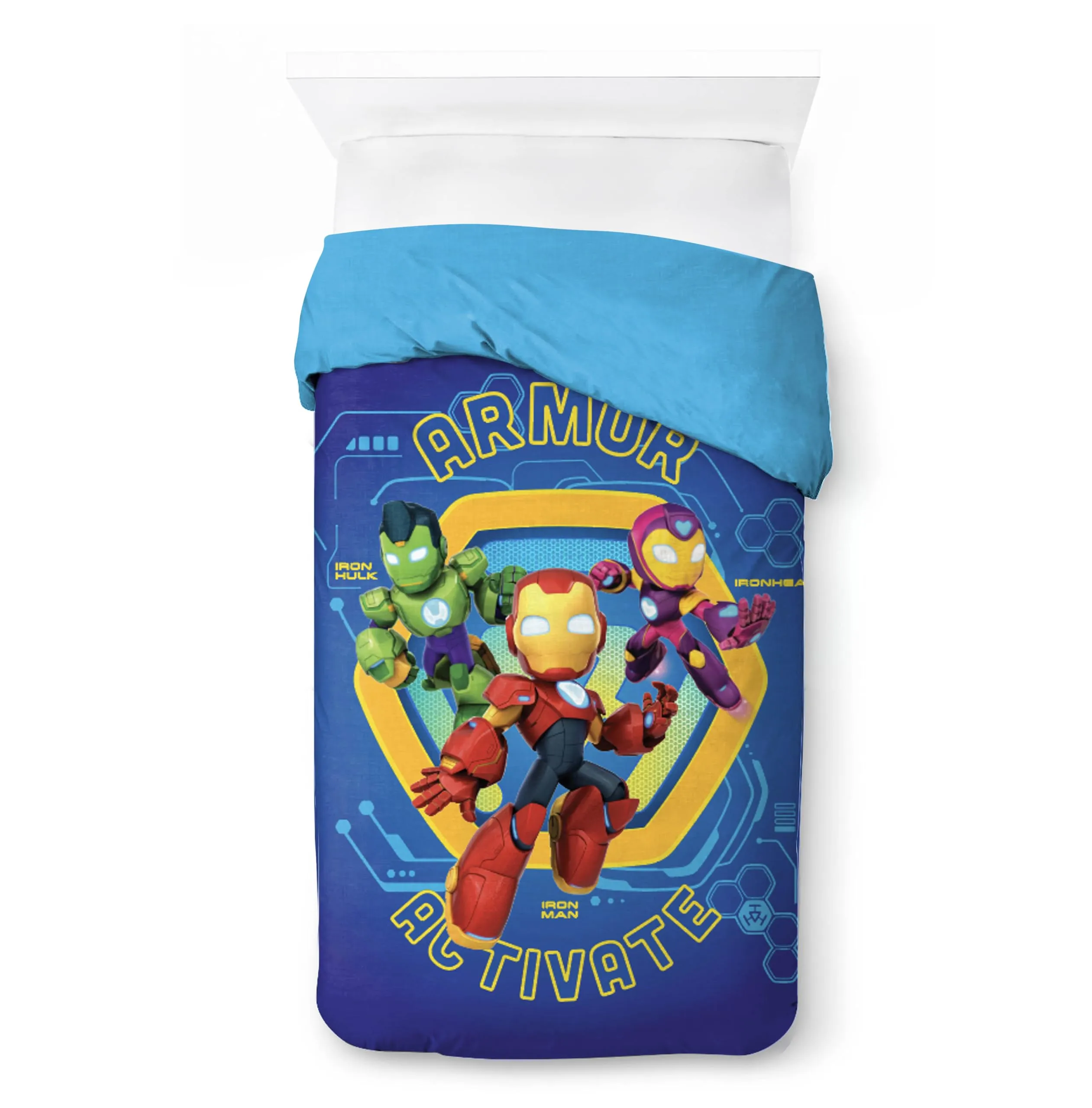 Jay Franco Marvel Iron Man e i suoi fantastici amici Set Lenzuola per Letto Singolo, Blu, 2 Pezzi - immagine 4