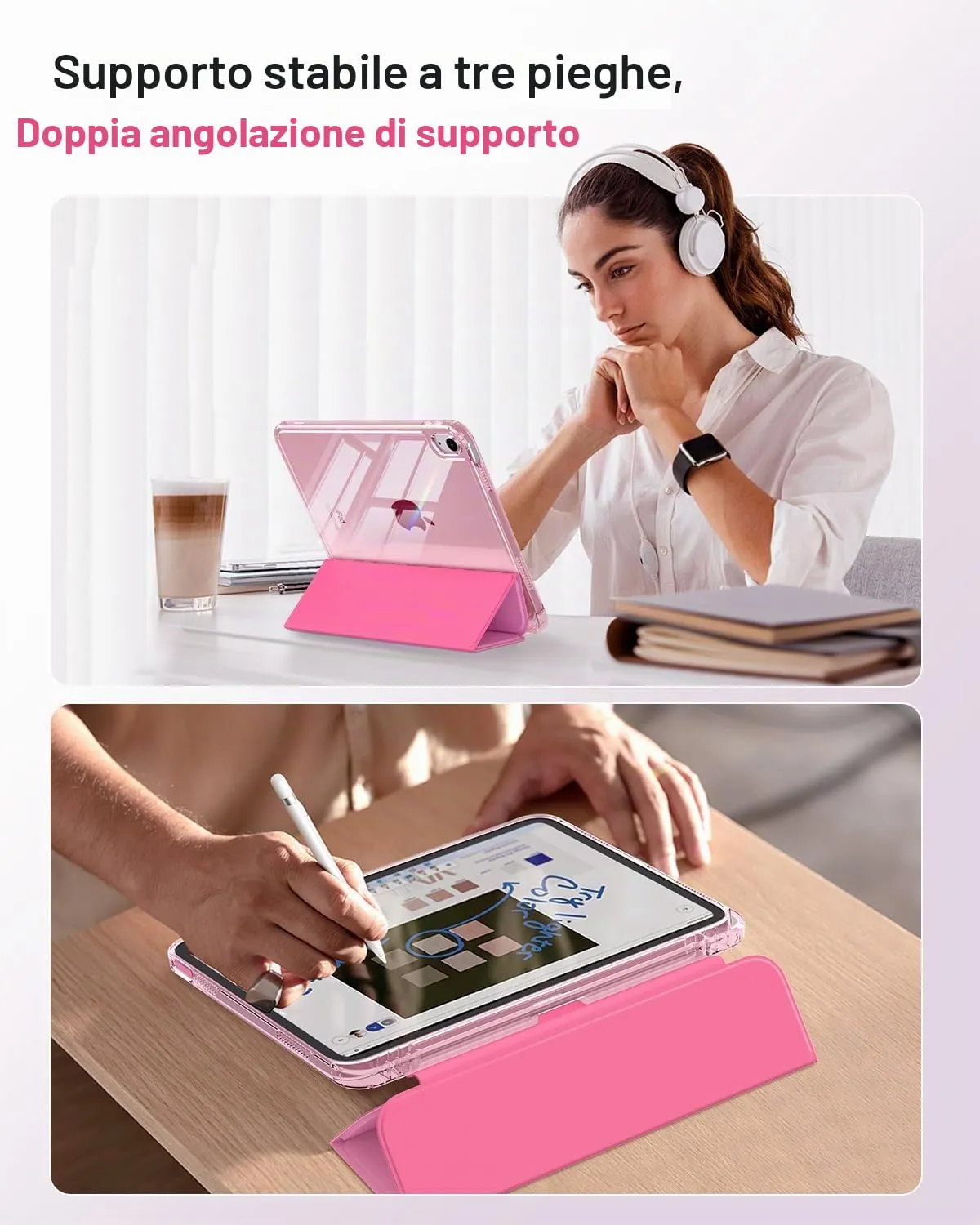 MoKo Cover per iPad 11a Gen 11" e iPad 10a Gen 10.9", Peonía - immagine 5
