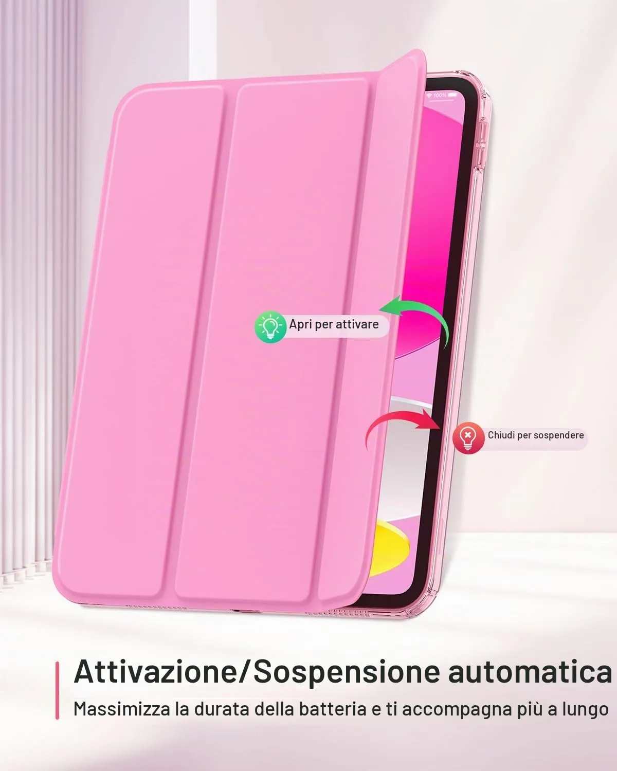 MoKo Cover per iPad 11a Gen 11" e iPad 10a Gen 10.9", Peonía - immagine 7