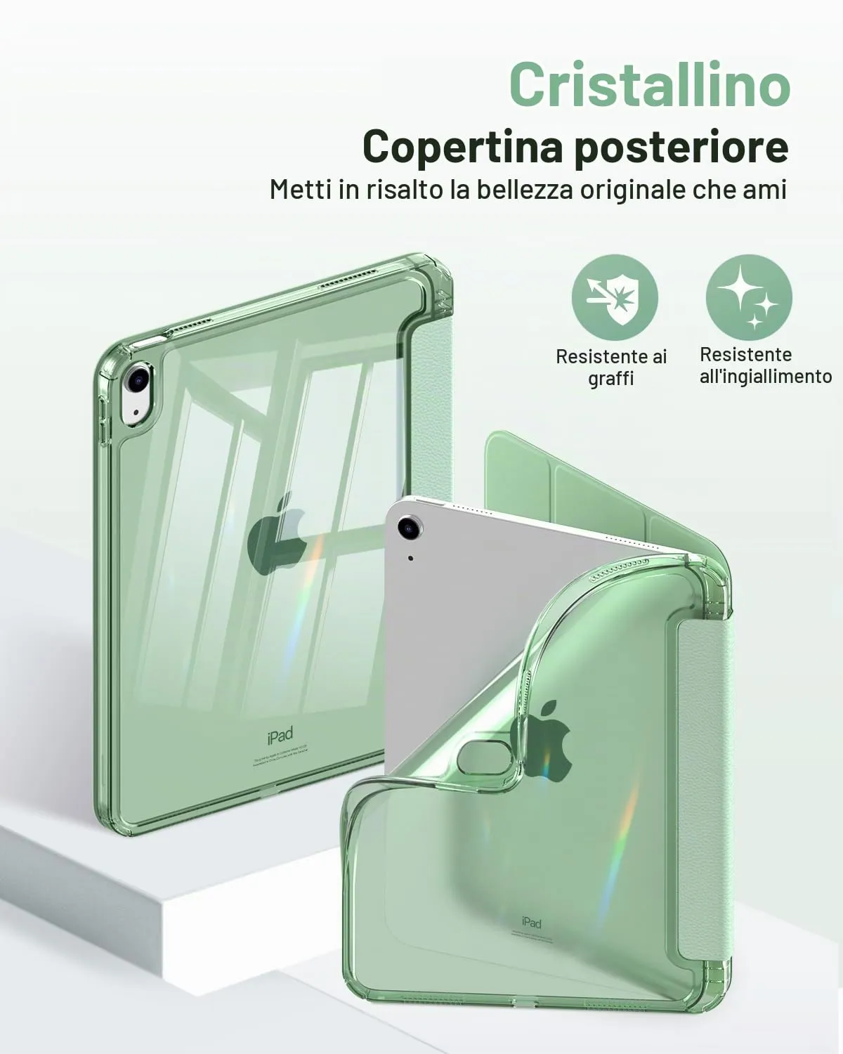 MoKo Cover for iPad 11th Gen 11" and 10th Gen 10.9", Verde Tequila con Litchi - immagine 3