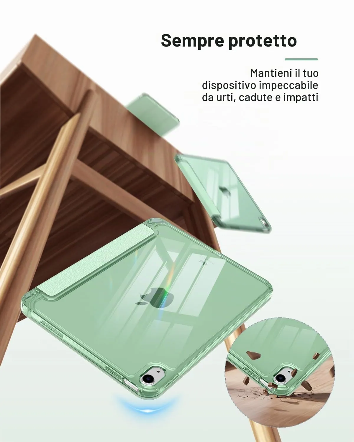 MoKo Cover for iPad 11th Gen 11" and 10th Gen 10.9", Verde Tequila con Litchi - immagine 4