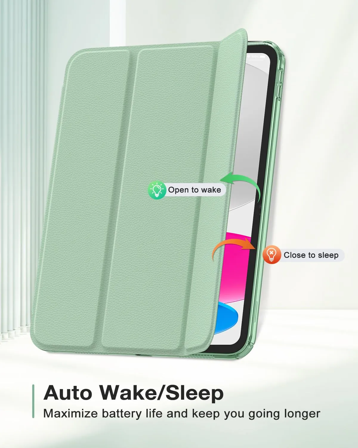 MoKo Cover for iPad 11th Gen 11" and 10th Gen 10.9", Verde Tequila con Litchi - immagine 7