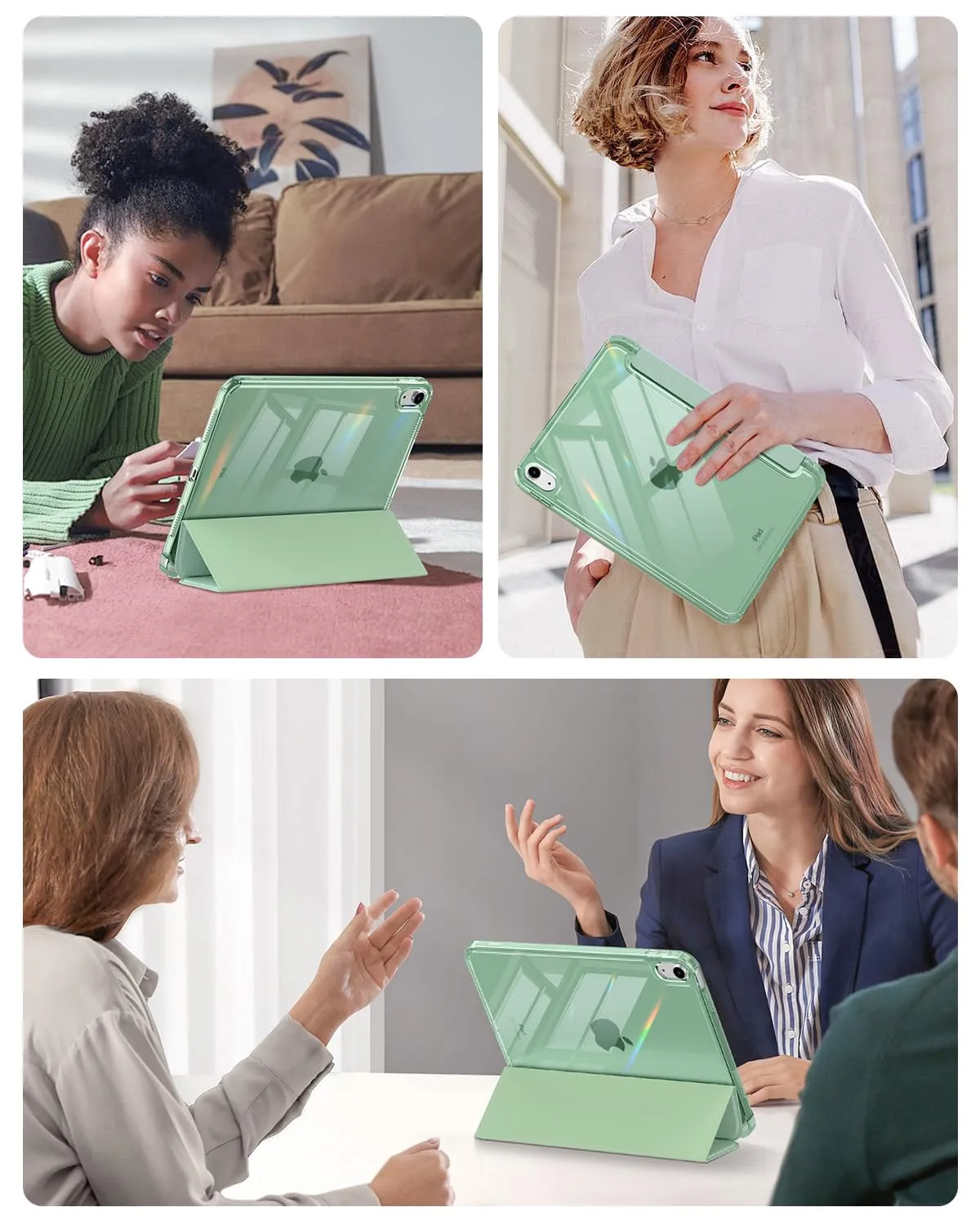 MoKo Cover for iPad 11th Gen 11" and 10th Gen 10.9", Verde Tequila con Litchi - immagine 9