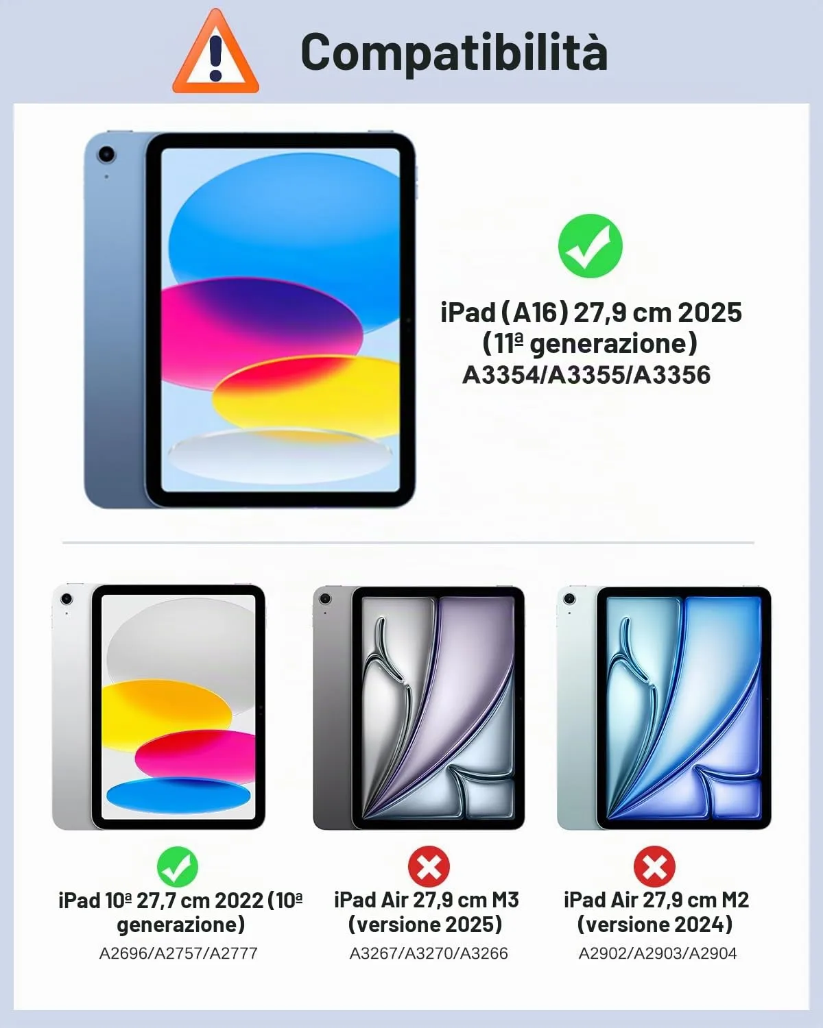 MoKo Custodia per iPad 11 Gen 11" (2025) e iPad 10 Gen 10.9" (2022), Cielo Blu - immagine 2