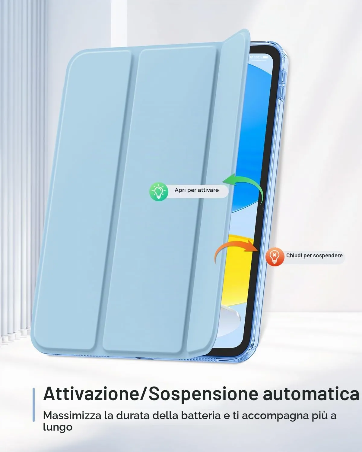 MoKo Custodia per iPad 11 Gen 11" (2025) e iPad 10 Gen 10.9" (2022), Cielo Blu - immagine 7