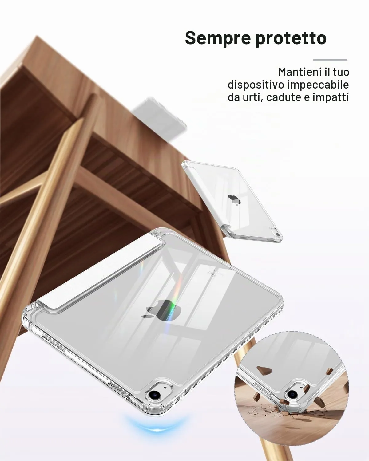 MoKo Cover per iPad 11a Gen 11" e iPad 10a Gen 10.9", Bianco - immagine 4