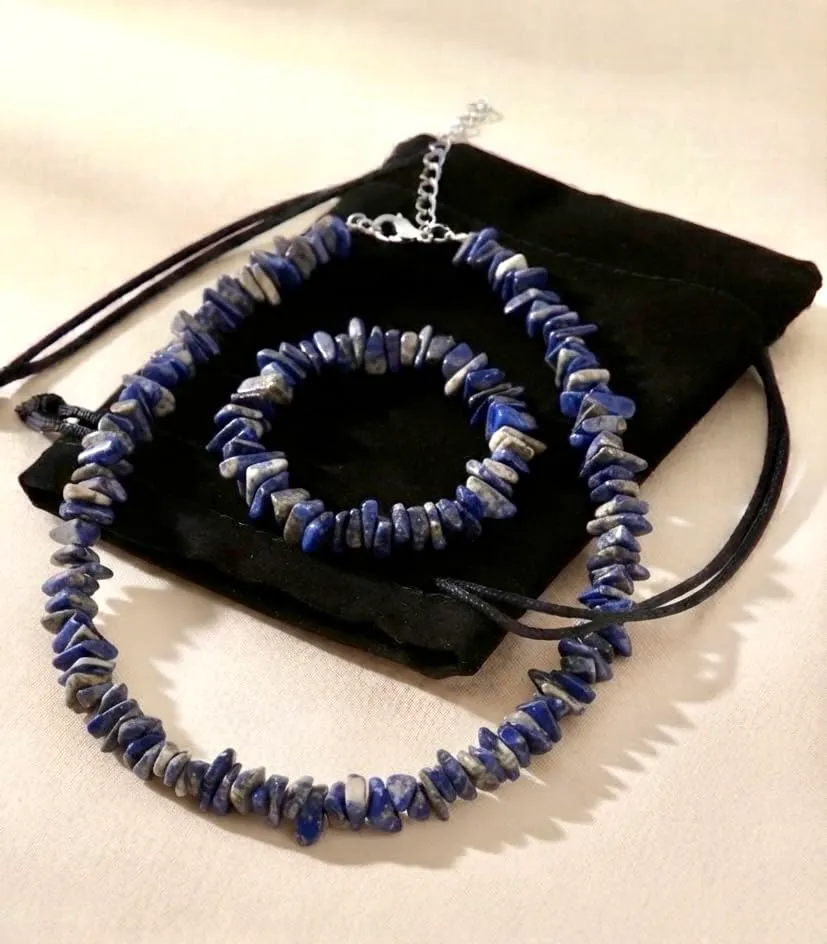 Alchimia Set Collana e Bracciale in Lapislazzulo Naturale - immagine 3