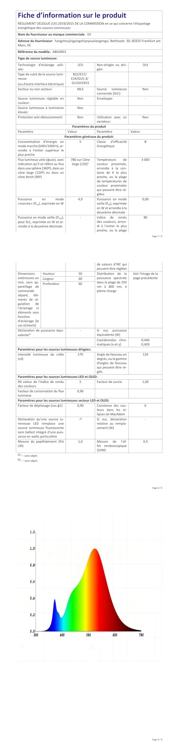 GY Lampadine GU10 LED, 4.9W, 780 Lumen, 3000K Bianco Caldo, 120° Angolo del Fascio, Non Dimmerabile, 2 pezzi - immagine 12