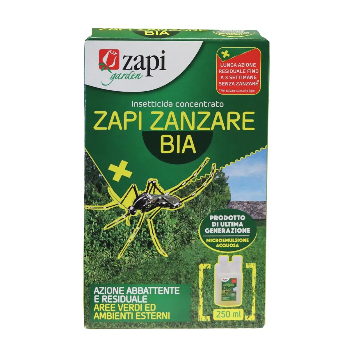 Zapi Zanzare Bia Verde Insetticida Concentrato per Esterno, 250 ml - immagine 1