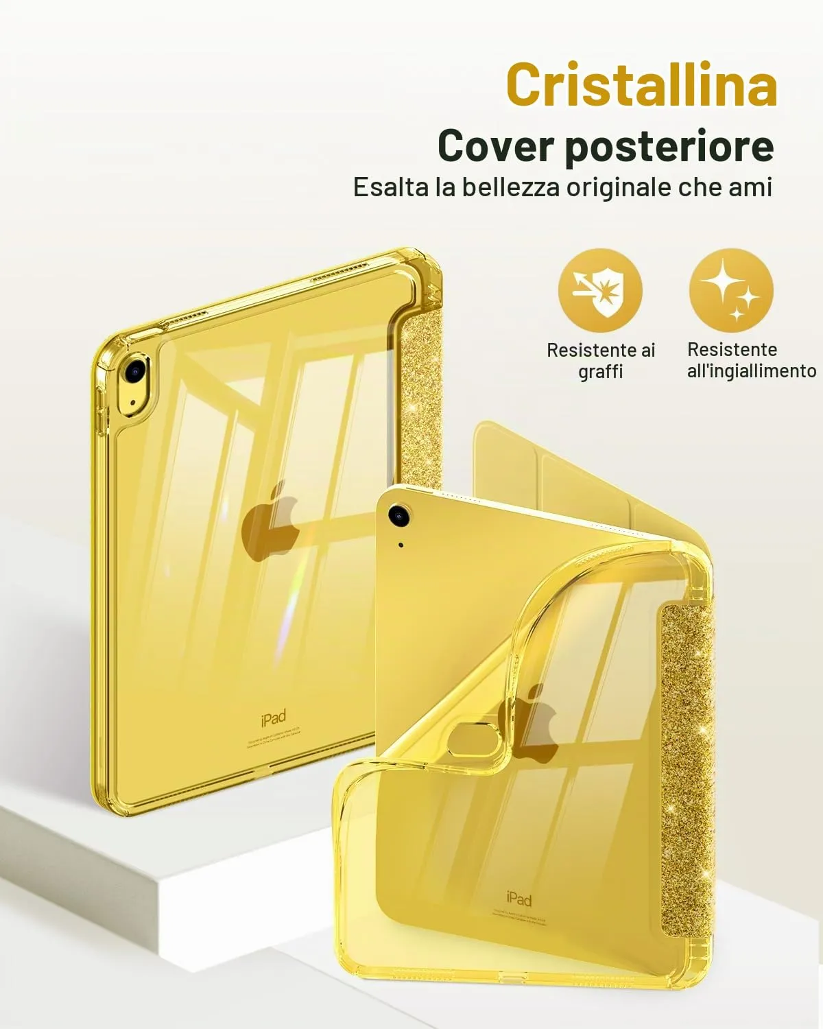 MoKo Cover for iPad 11th Gen 11" (2025) and 10th Gen 10.9" (2022), Glitter Gold - immagine 3