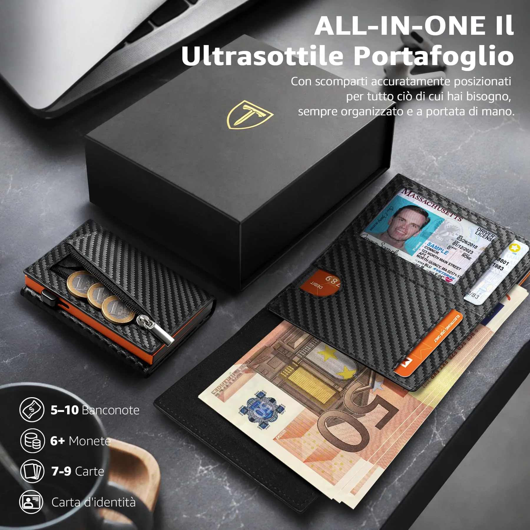 TEEHON Portafoglio da uomo - immagine 3