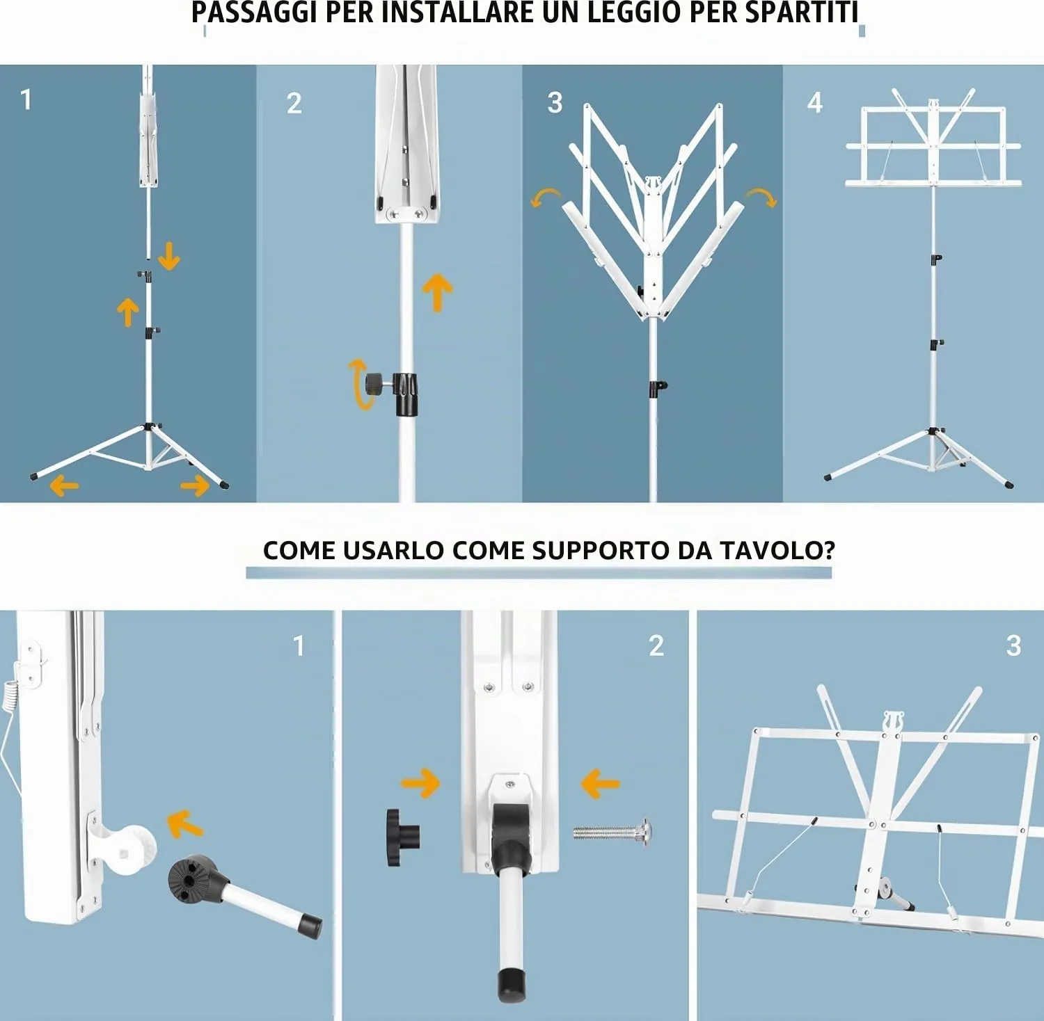 CAHAYA Leggio Musicale Pieghevole per Spartiti e Libri CY0204-2 - immagine 7