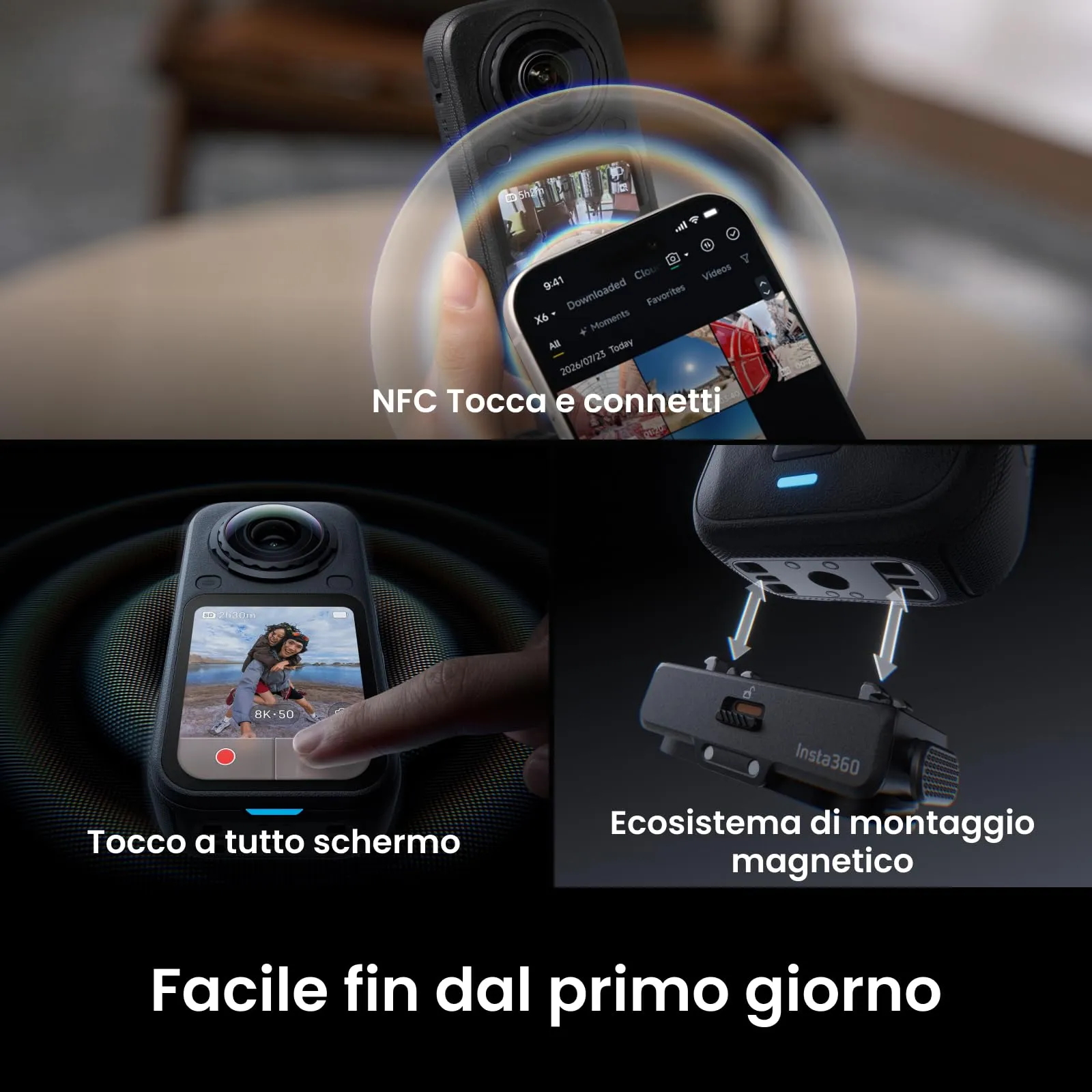 Insta360 X6 Pack Essenziale - Action Cam 360 8K con Sensori da 1/1,1’’ - immagine 11