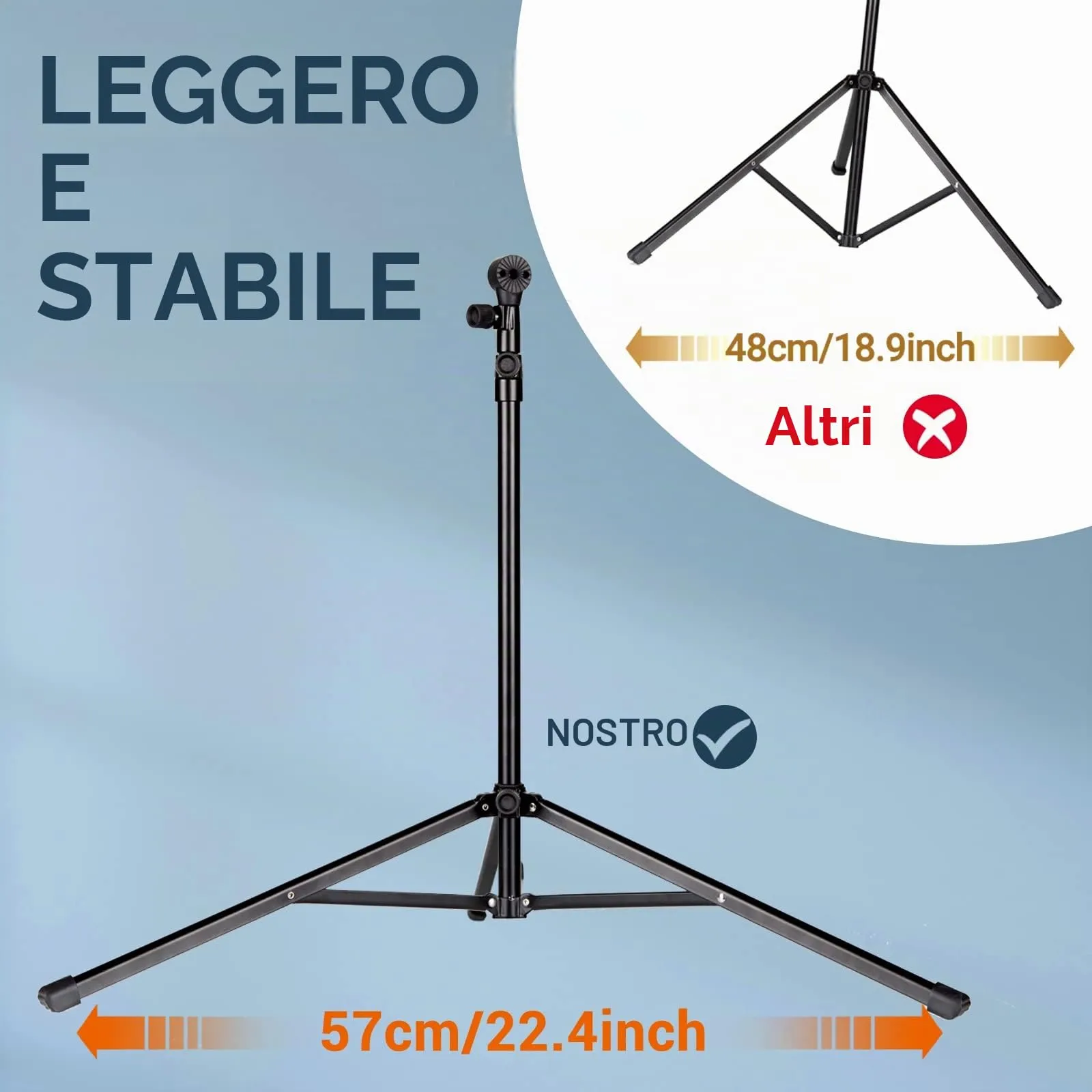 CAHAYA Leggio Musicale 2-in-1 Pieghevole con Luce e Borsa di Trasporto, Altezza Regolabile 70-138cm, CY0204+CY0243 - immagine 3