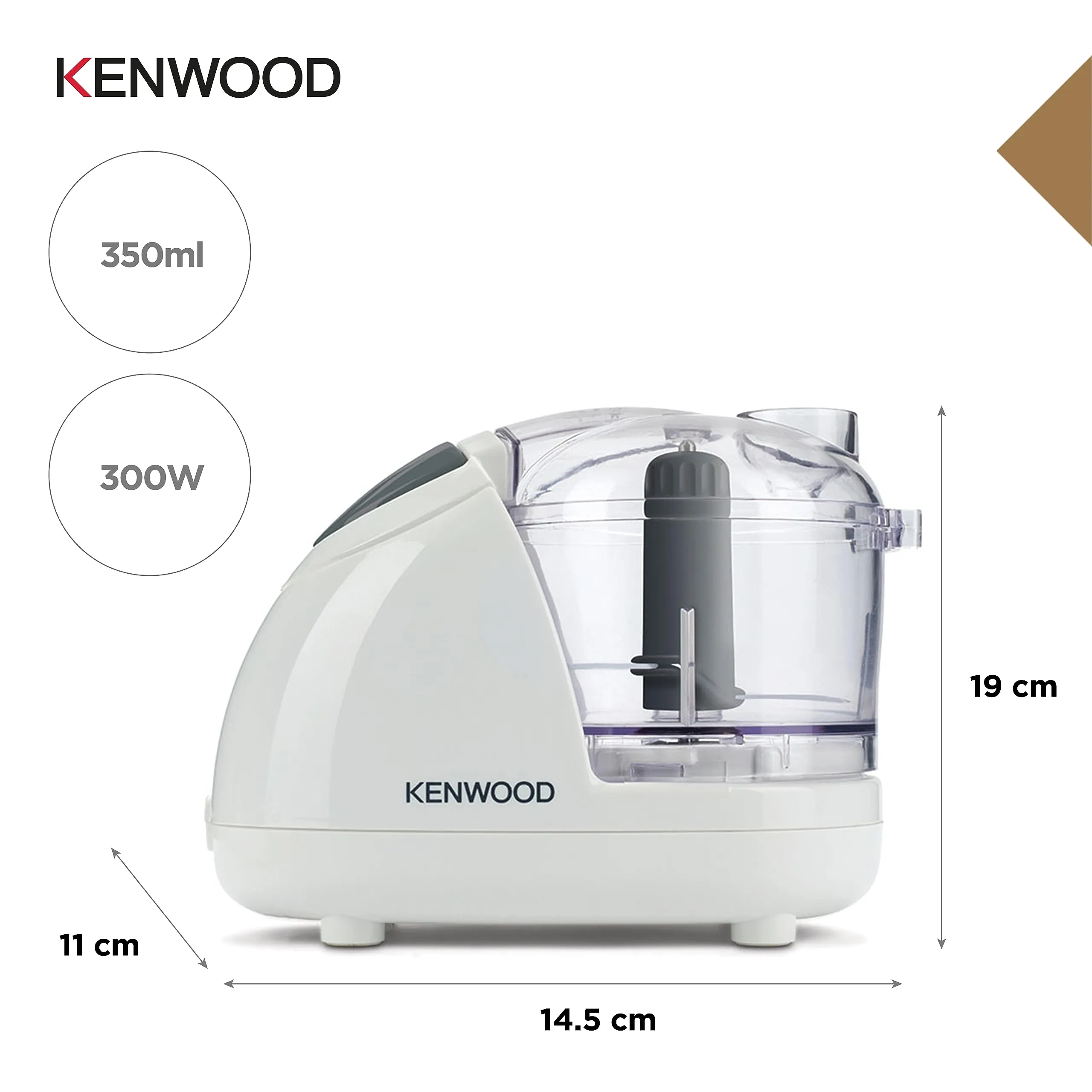 Kenwood CH180B Mini Tritatutto, 300W, 0.35L, Bianco - immagine 6