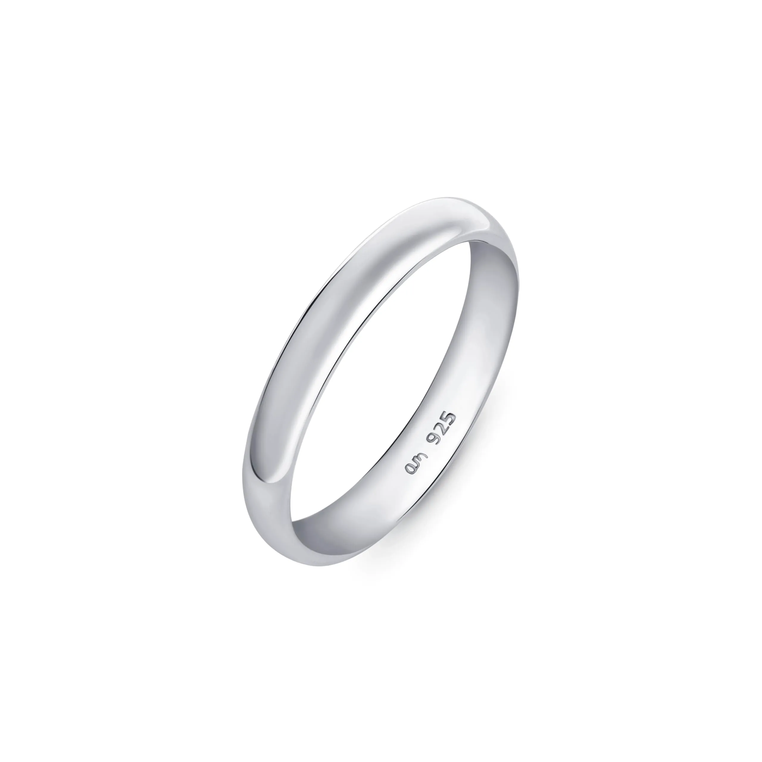 Amberta Fede Nuziale in Argento Sterling 925, 3 mm, Misura 20 - immagine 1