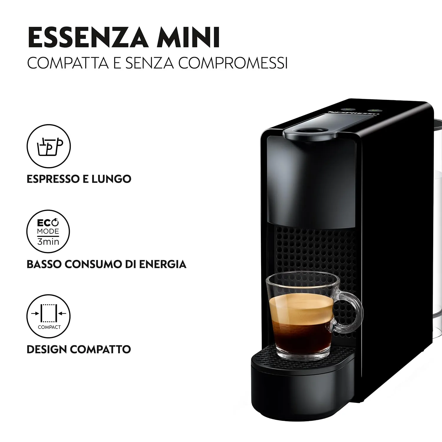 Krups Nespresso Essenza Mini Macchina da Caffè a Capsule, Nero - immagine 3