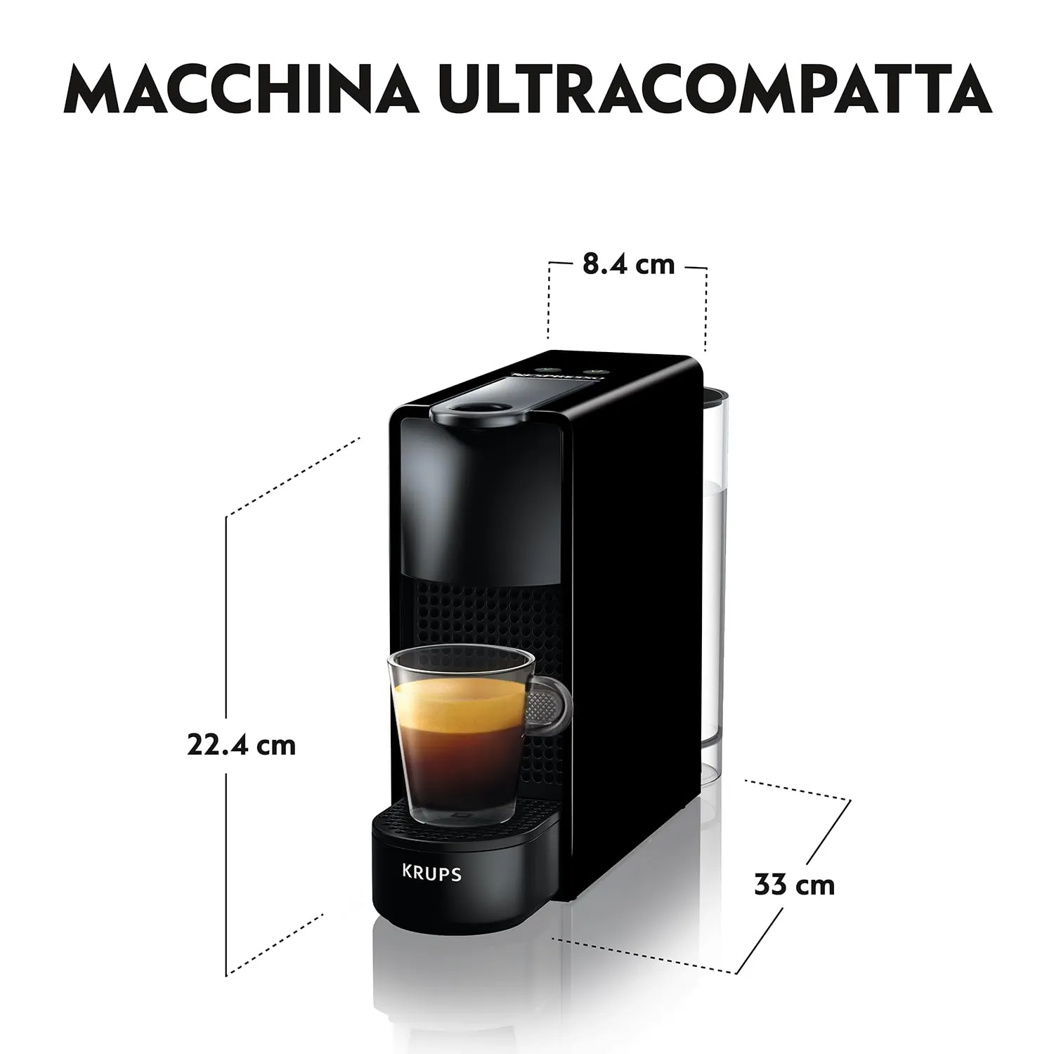 Krups Nespresso Essenza Mini Macchina da Caffè a Capsule, Nero - immagine 4
