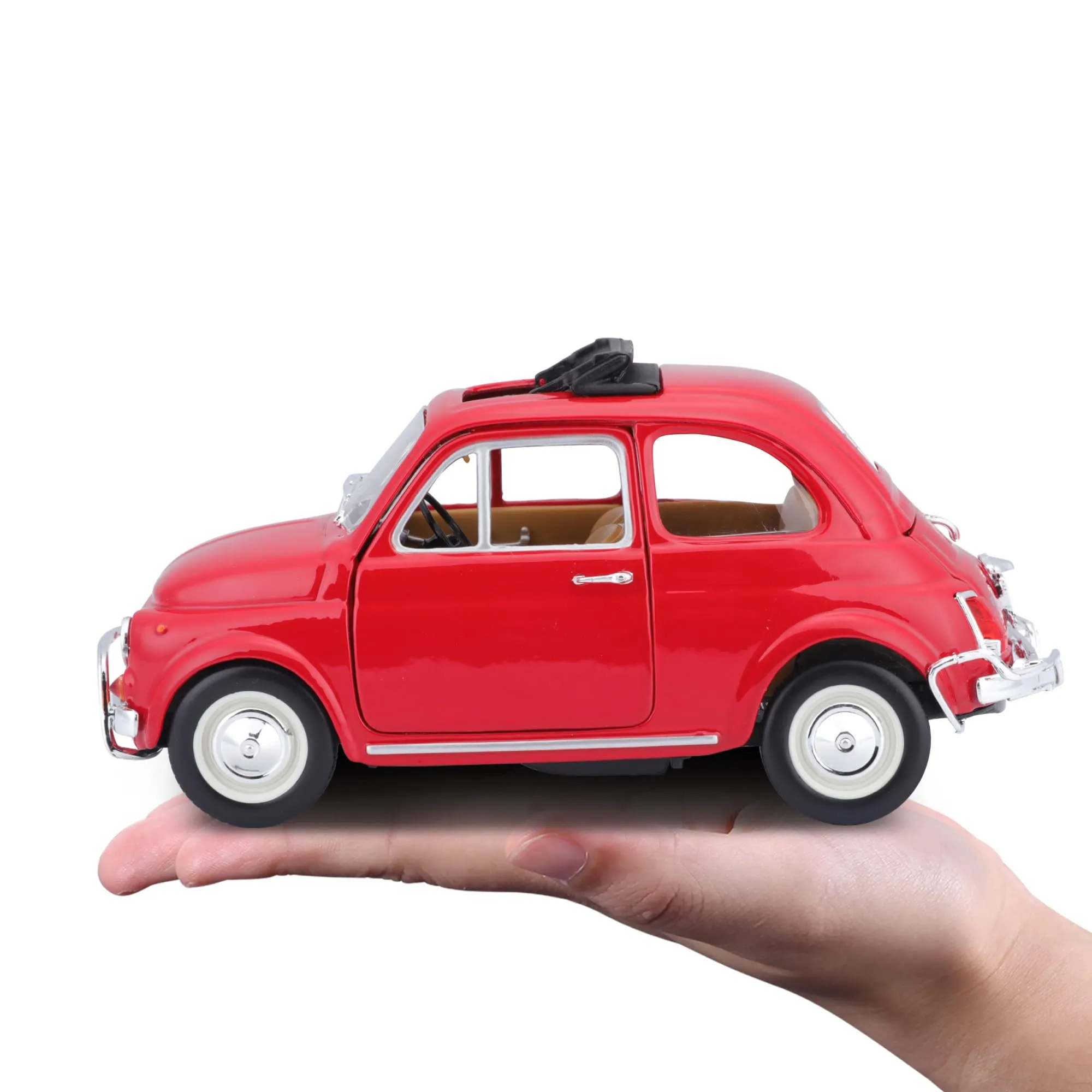 Bburago Fiat 500L (1968) Scale 1:21 Die-Cast Model Car - Light Blue - immagine 6