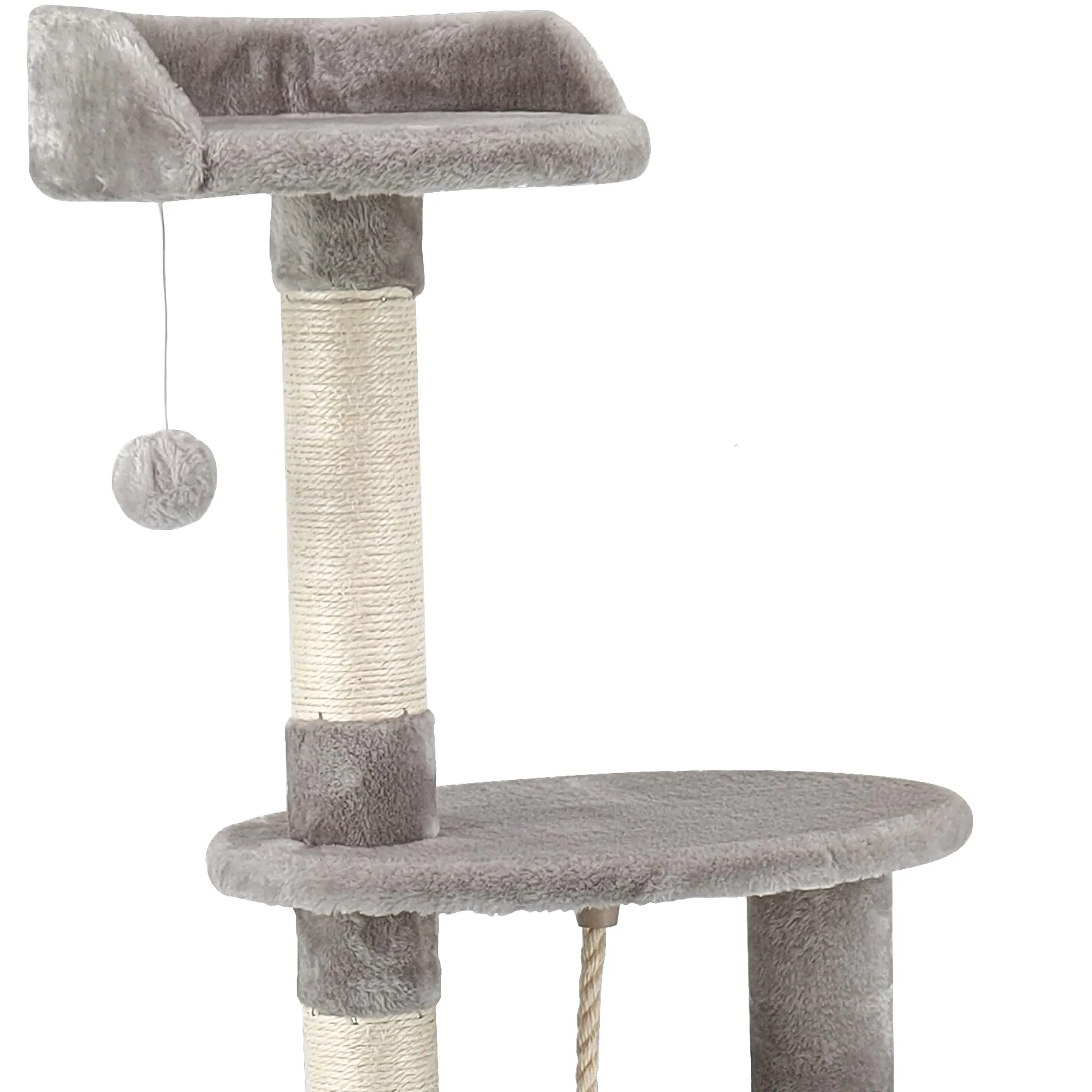 Beltom Tiragraffi per Gatto 112 cm, Parco Giochi con Sisal e Cuccia - Grigio - immagine 5