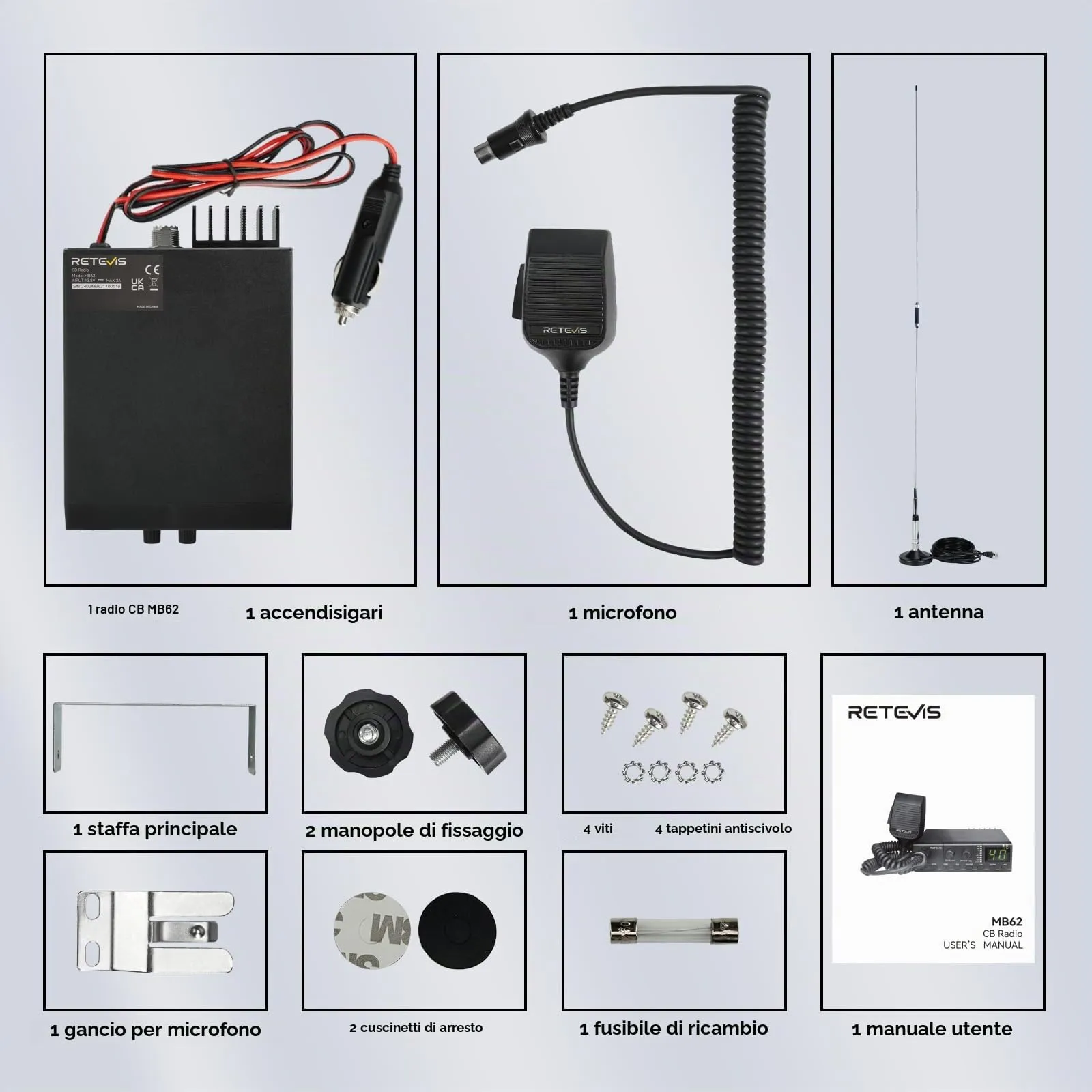 Retevis MB62 Radio CB Kit con Antenna - immagine 7