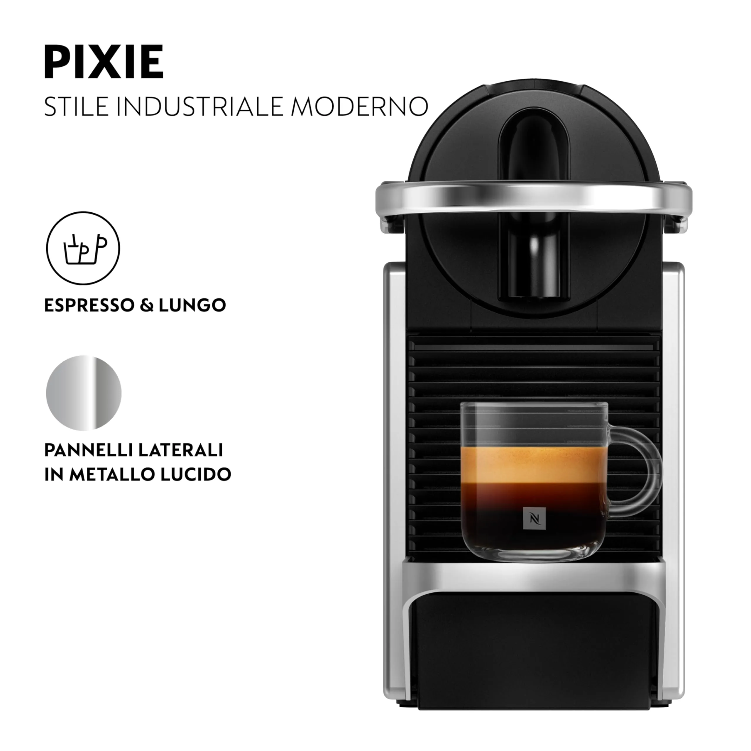 Nespresso DeLonghi EN 127.S Kaffeekapselmaschine Silber/Schwarz - immagine 3