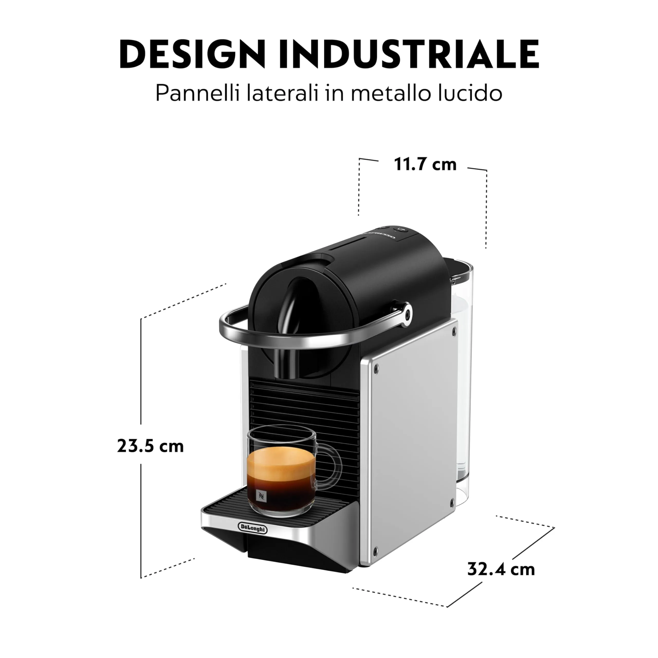 Nespresso DeLonghi EN 127.S Kaffeekapselmaschine Silber/Schwarz - immagine 5