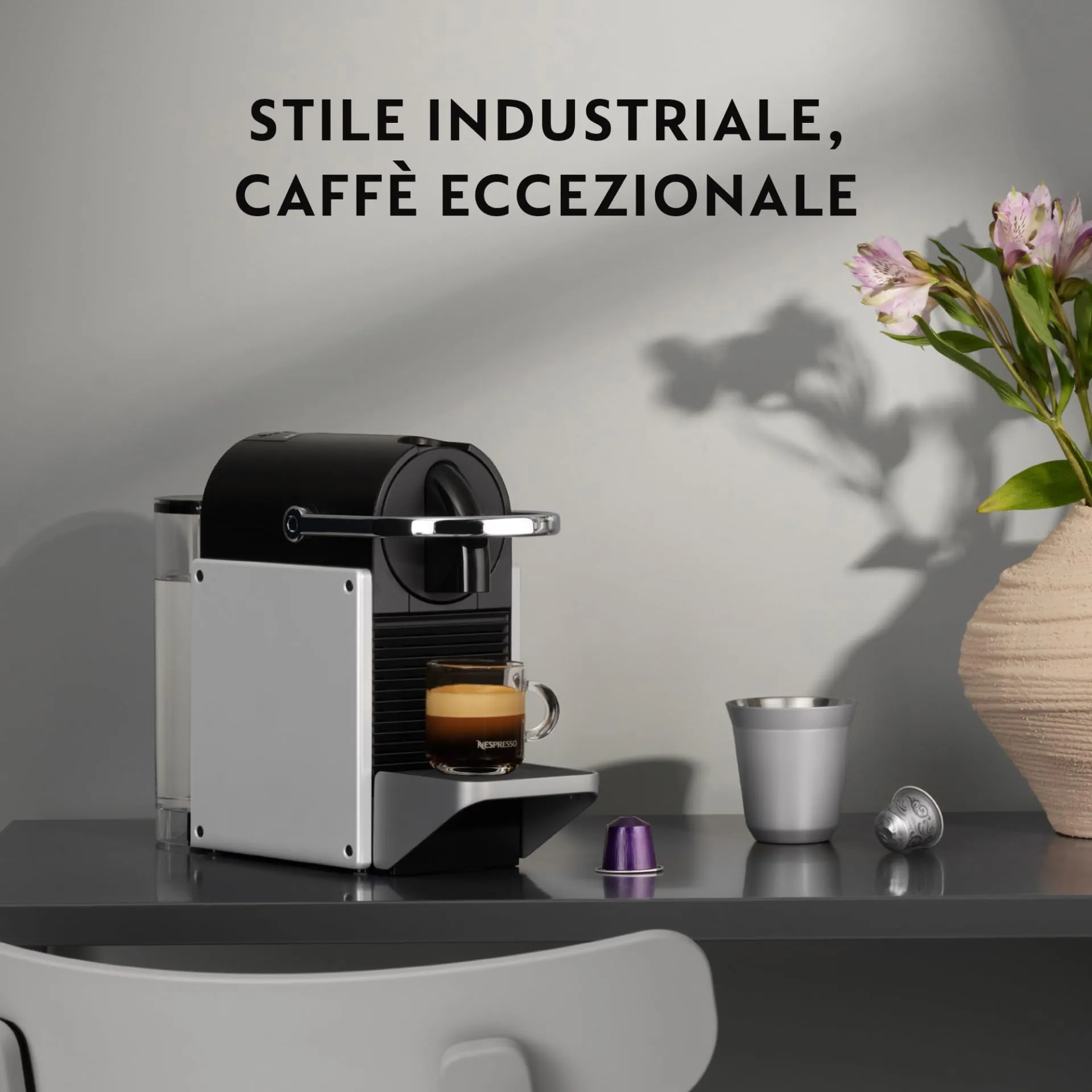 Nespresso DeLonghi EN 127.S Kaffeekapselmaschine Silber/Schwarz - immagine 6