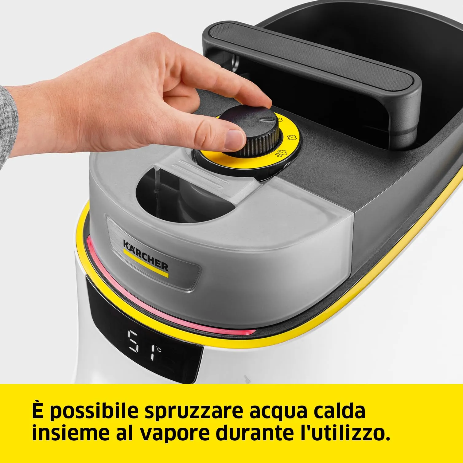 Kärcher SC 5 Deluxe Signature Line Pulitore a Vapore con VapoHydro, 4 bar, Serbatoio 0,5 l + 1,3 l, Set Pavimenti, Ugelli e Spazzole - immagine 4