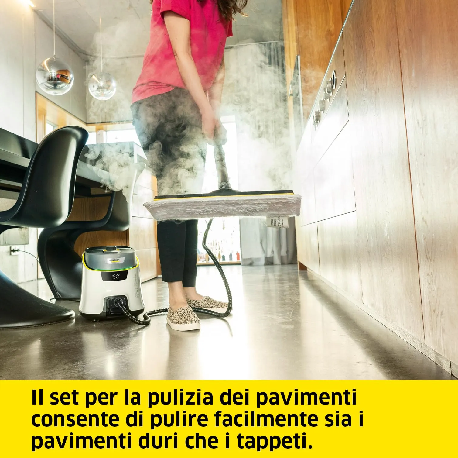 Kärcher SC 5 Deluxe Signature Line Pulitore a Vapore con VapoHydro, 4 bar, Serbatoio 0,5 l + 1,3 l, Set Pavimenti, Ugelli e Spazzole - immagine 5