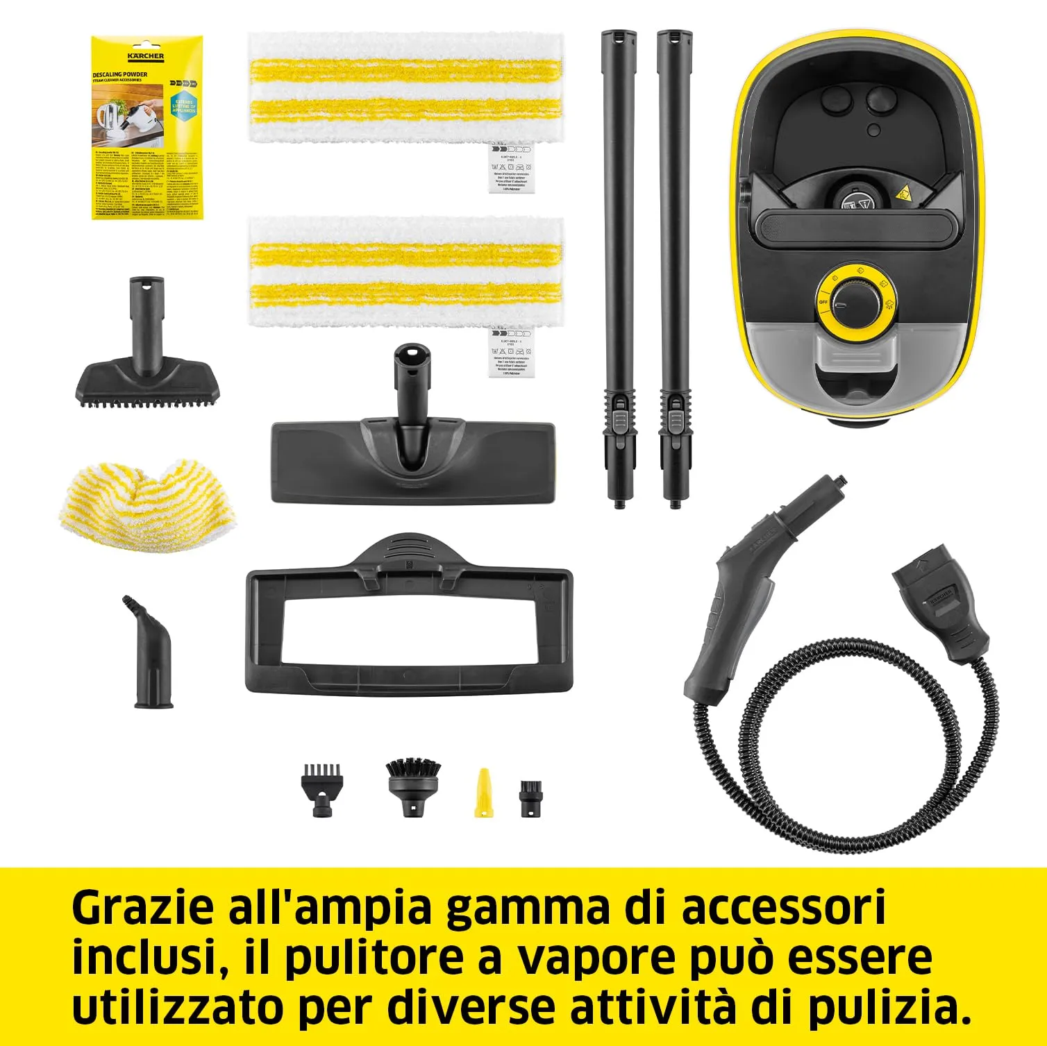Kärcher SC 5 Deluxe Signature Line Pulitore a Vapore con VapoHydro, 4 bar, Serbatoio 0,5 l + 1,3 l, Set Pavimenti, Ugelli e Spazzole - immagine 6