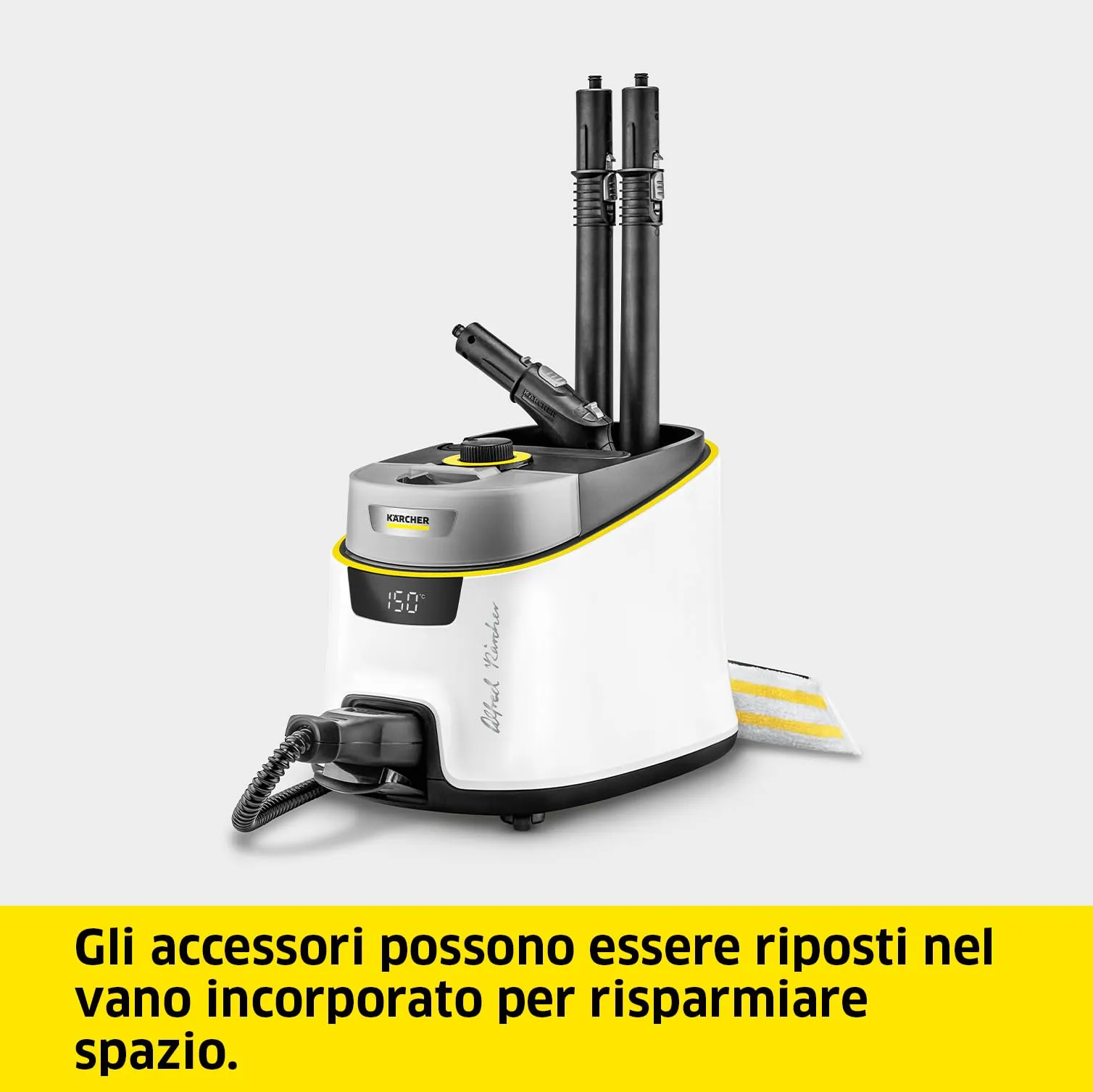 Kärcher SC 5 Deluxe Signature Line Pulitore a Vapore con VapoHydro, 4 bar, Serbatoio 0,5 l + 1,3 l, Set Pavimenti, Ugelli e Spazzole - immagine 7