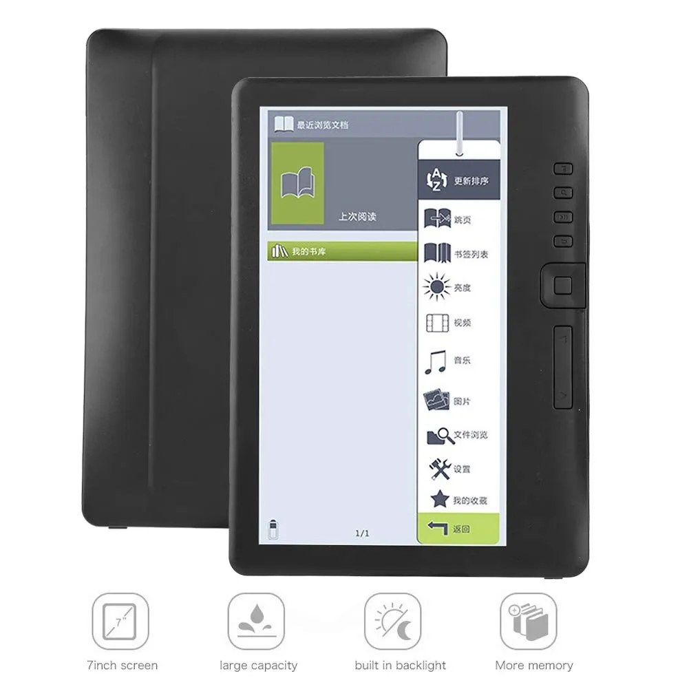 Demeras BK7019 E-reader 7 pollici, 4G RAM, Nero - immagine 3