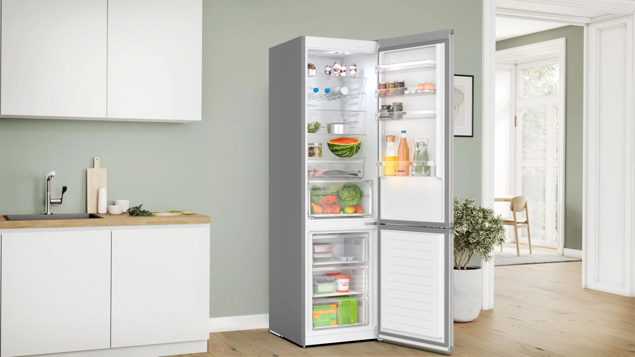 Bosch KGN397LDF Serie 4 Frigorifero Total No Frost 203x60cm Silver Classe D - immagine 4
