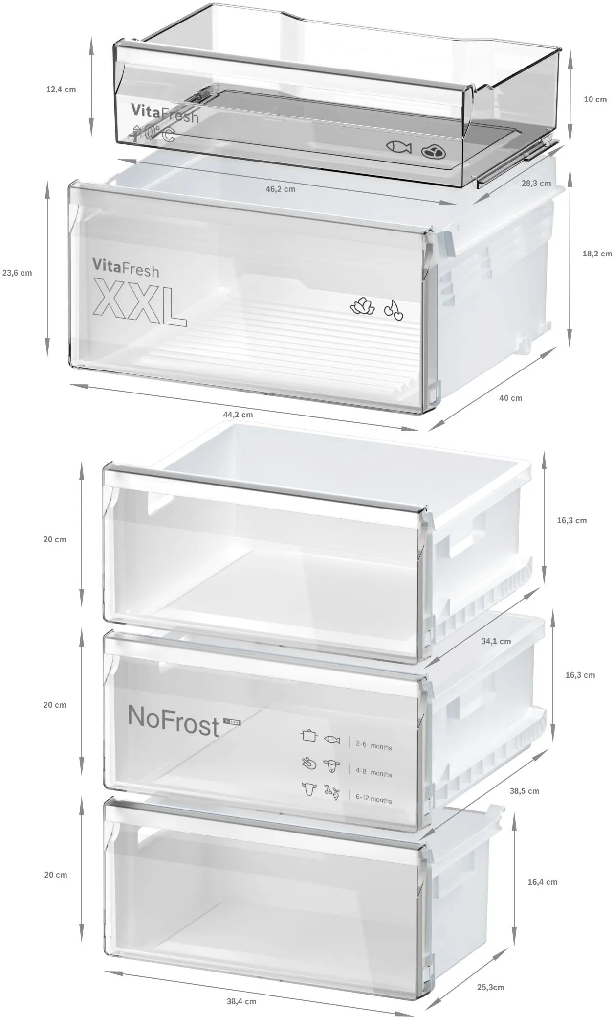 Bosch KGN397LDF Serie 4 Frigorifero Total No Frost 203x60cm Silver Classe D - immagine 15