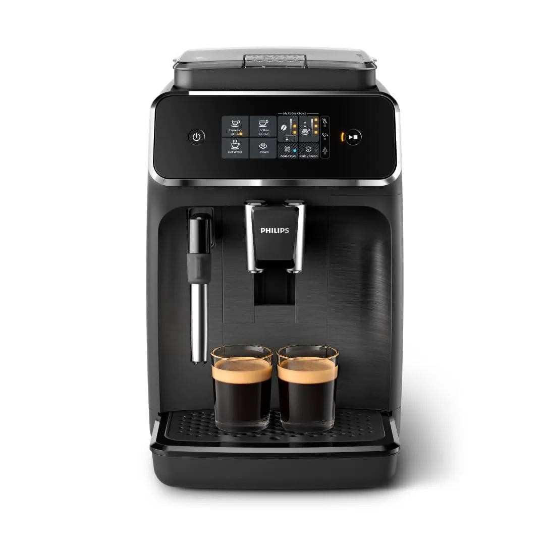 Philips 2200 Macchina Caffè Automatica EP2220/10, 2 bevande, Montalatte, Nero Satinato - immagine 1