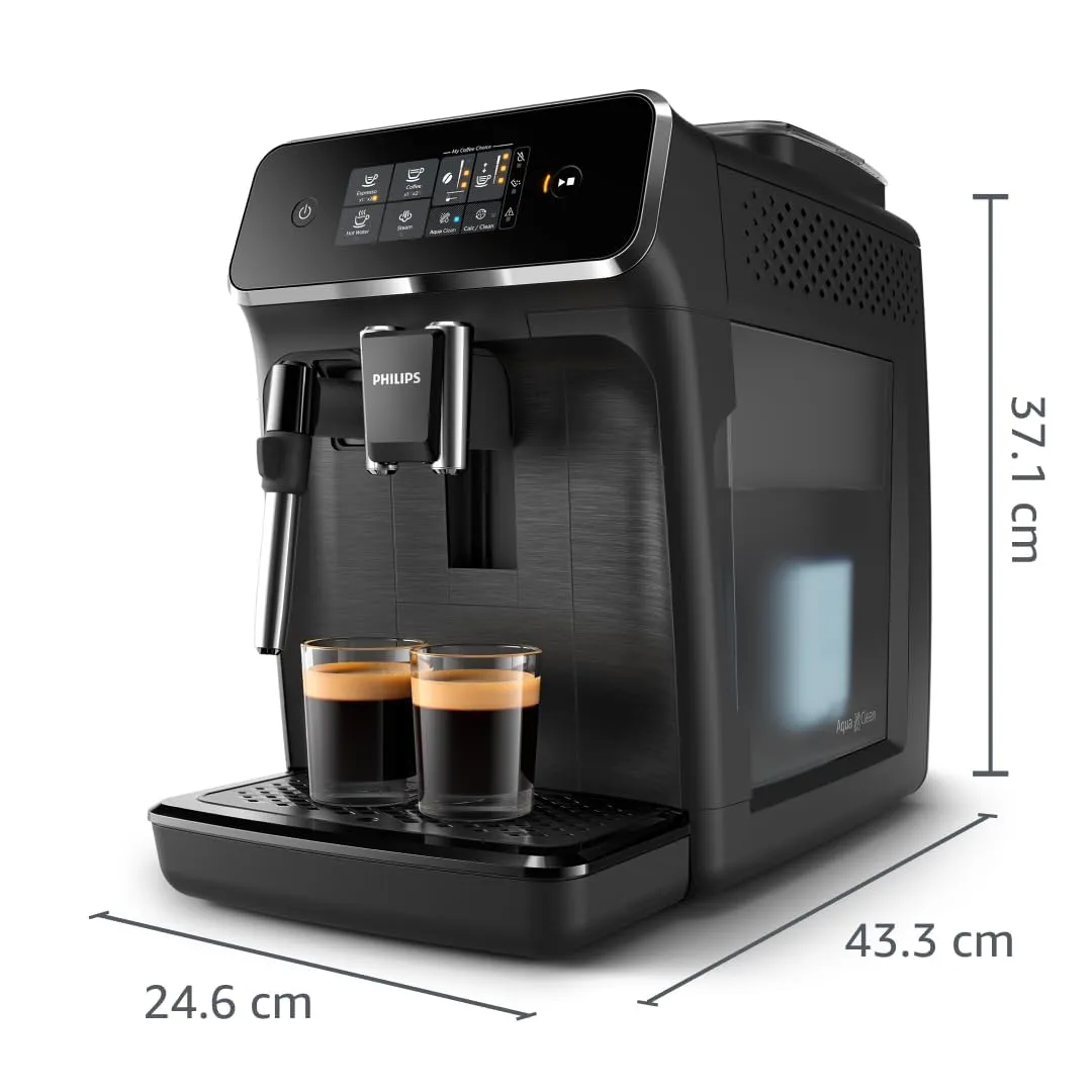 Philips 2200 Macchina Caffè Automatica EP2220/10, 2 bevande, Montalatte, Nero Satinato - immagine 3