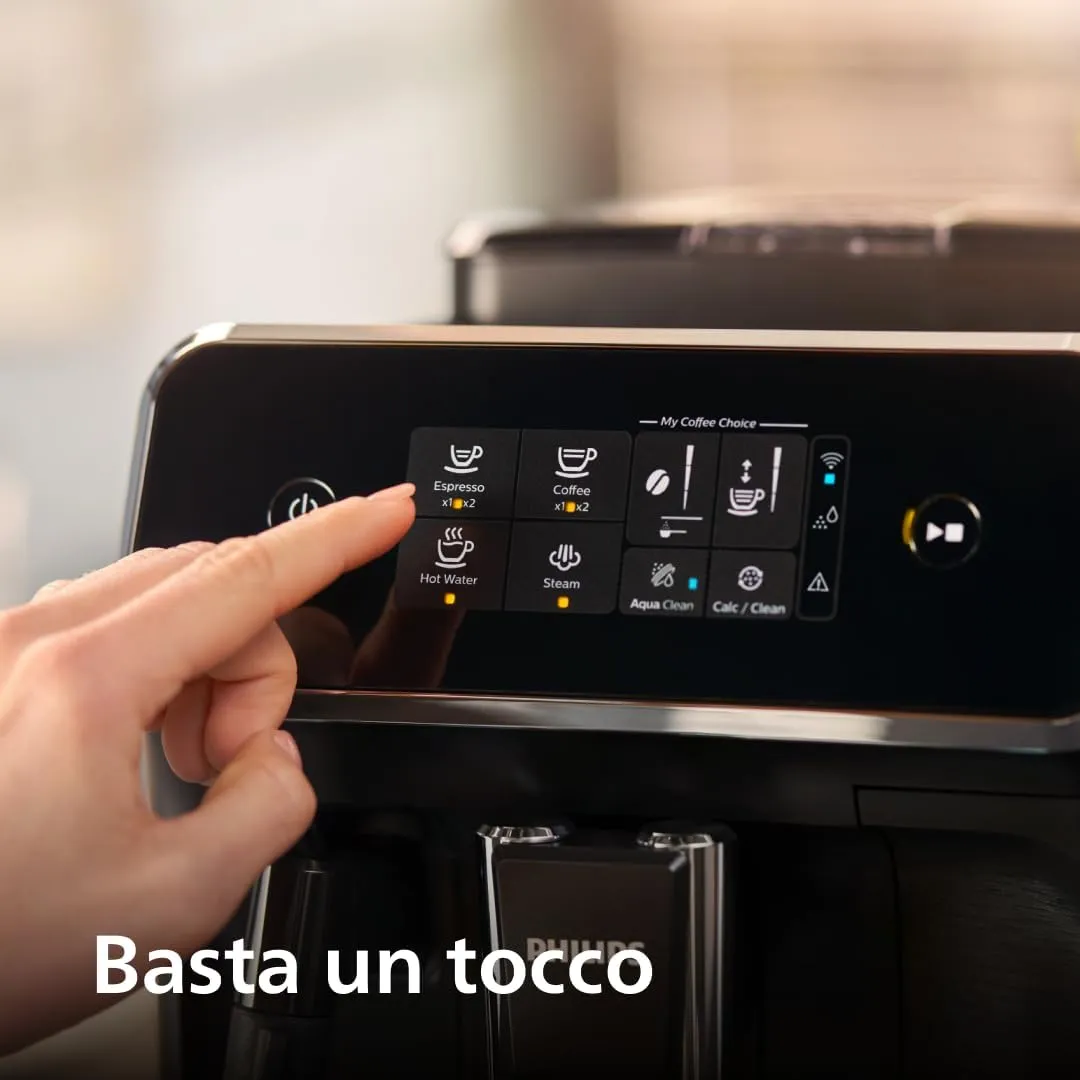 Philips 2200 Macchina Caffè Automatica EP2220/10, 2 bevande, Montalatte, Nero Satinato - immagine 5