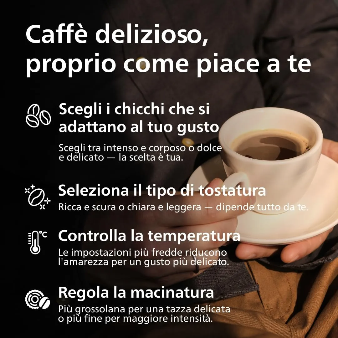 Philips 2200 Macchina Caffè Automatica EP2220/10, 2 bevande, Montalatte, Nero Satinato - immagine 10