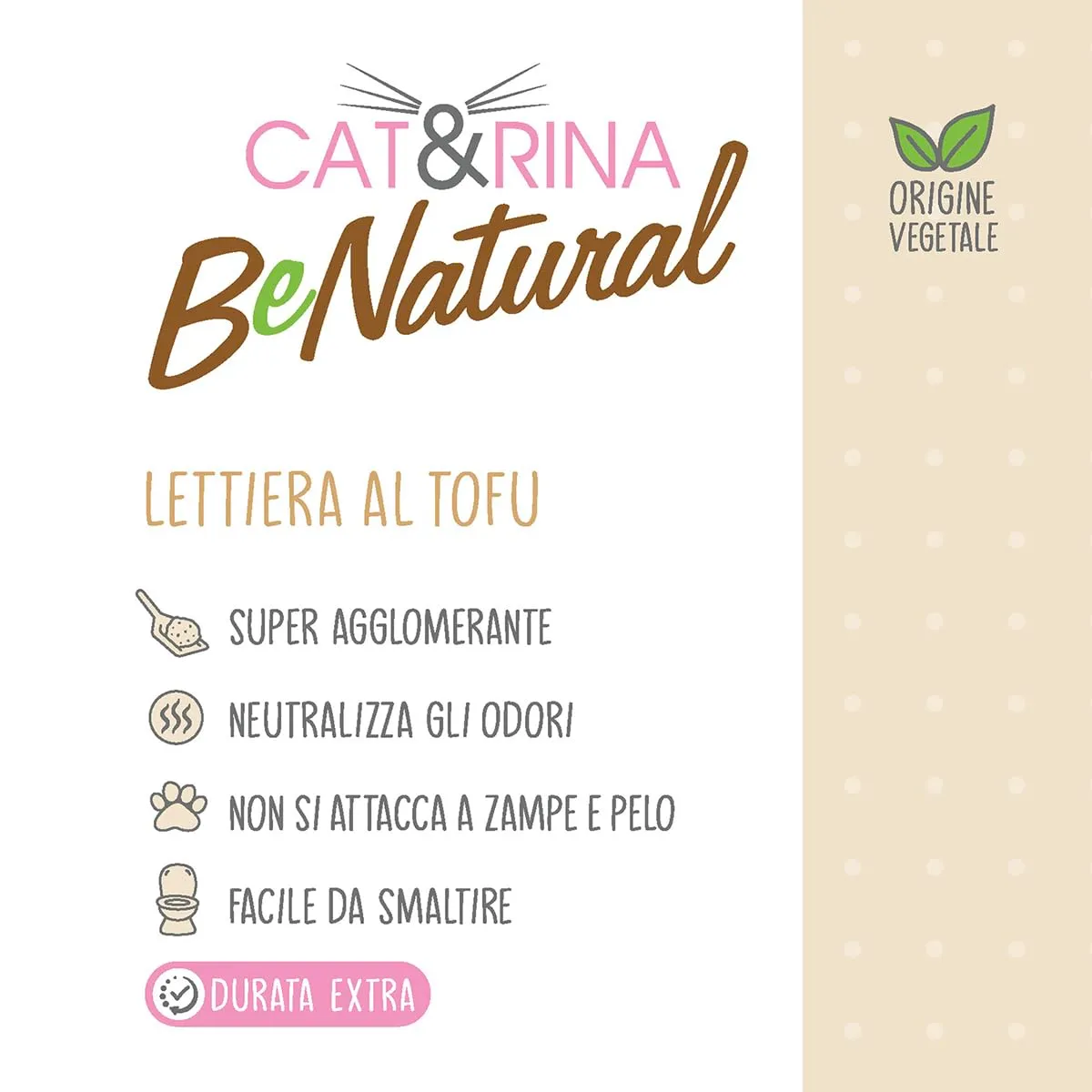 Cat&Rina BeNatural Lettiera per Gatti al Tofu, 5,5 L - immagine 4