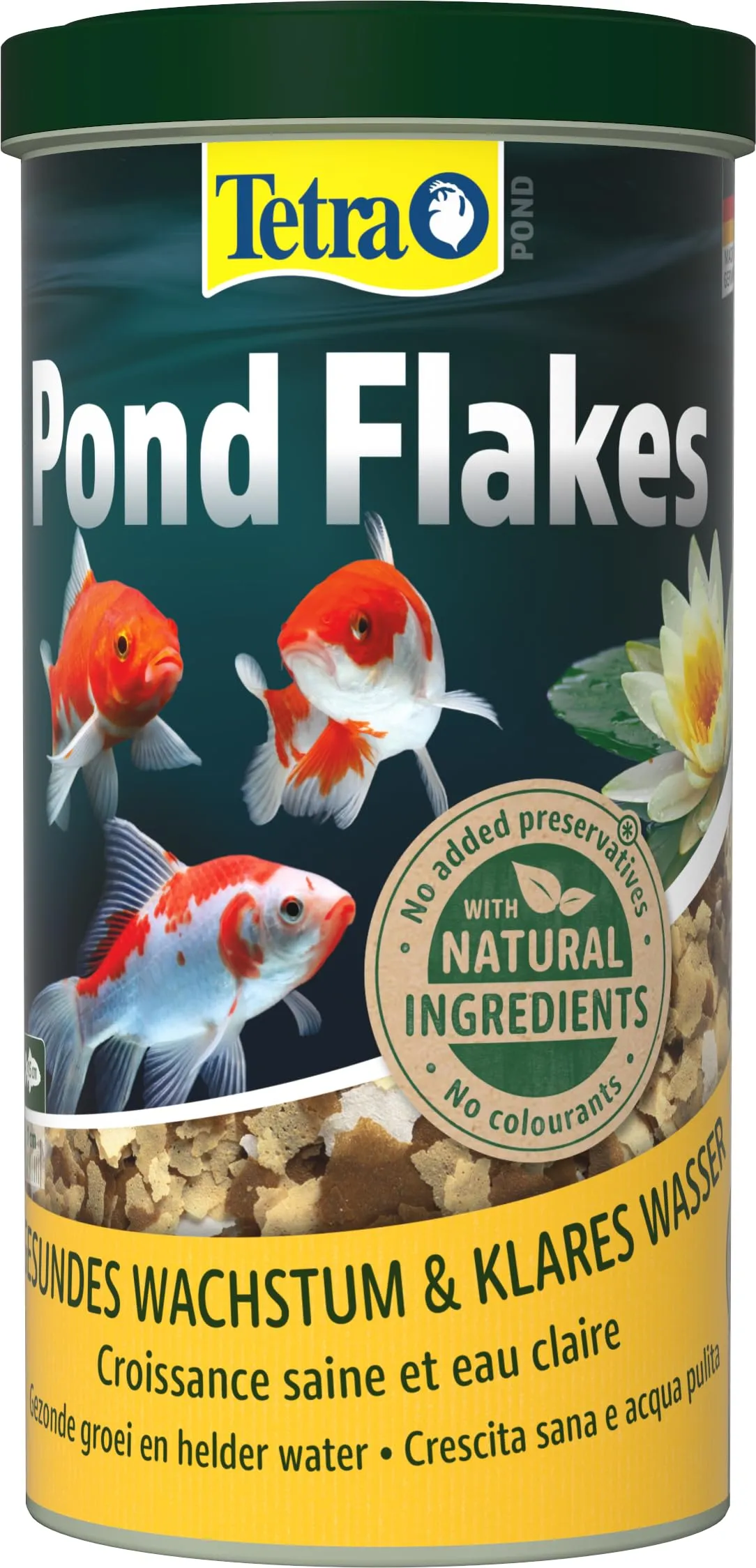 Tetra Pond Flakes 1 L Mangime per Pesci in Fiocchi per Pesci Giovani e Piccole Dimensioni - immagine 1