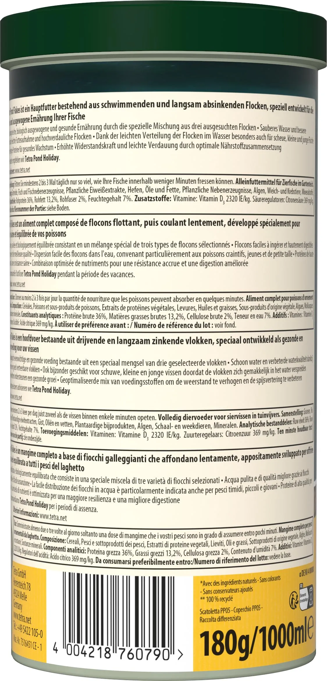 Tetra Pond Flakes 1 L Mangime per Pesci in Fiocchi per Pesci Giovani e Piccole Dimensioni - immagine 11