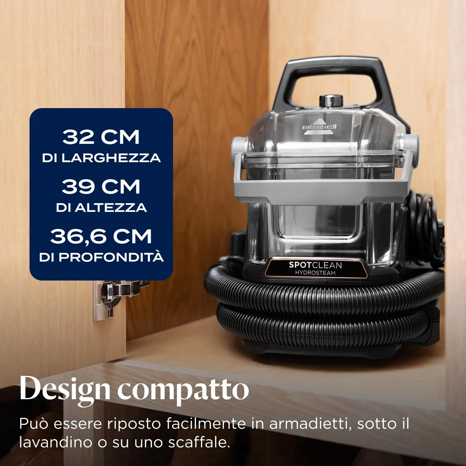 Bissell SpotClean HydroSteam Lavatappeti 1000W 3689N - immagine 6