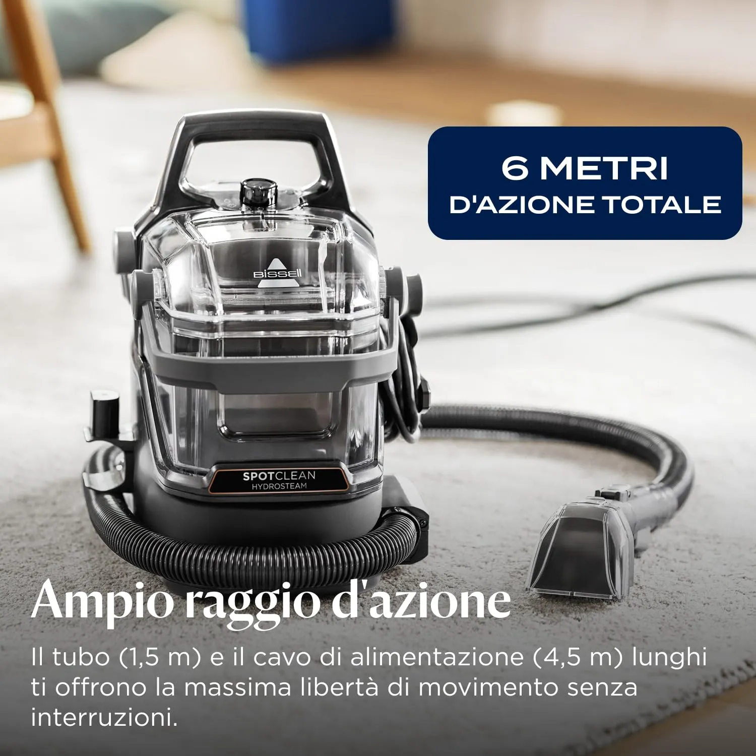Bissell SpotClean HydroSteam Lavatappeti 1000W 3689N - immagine 8