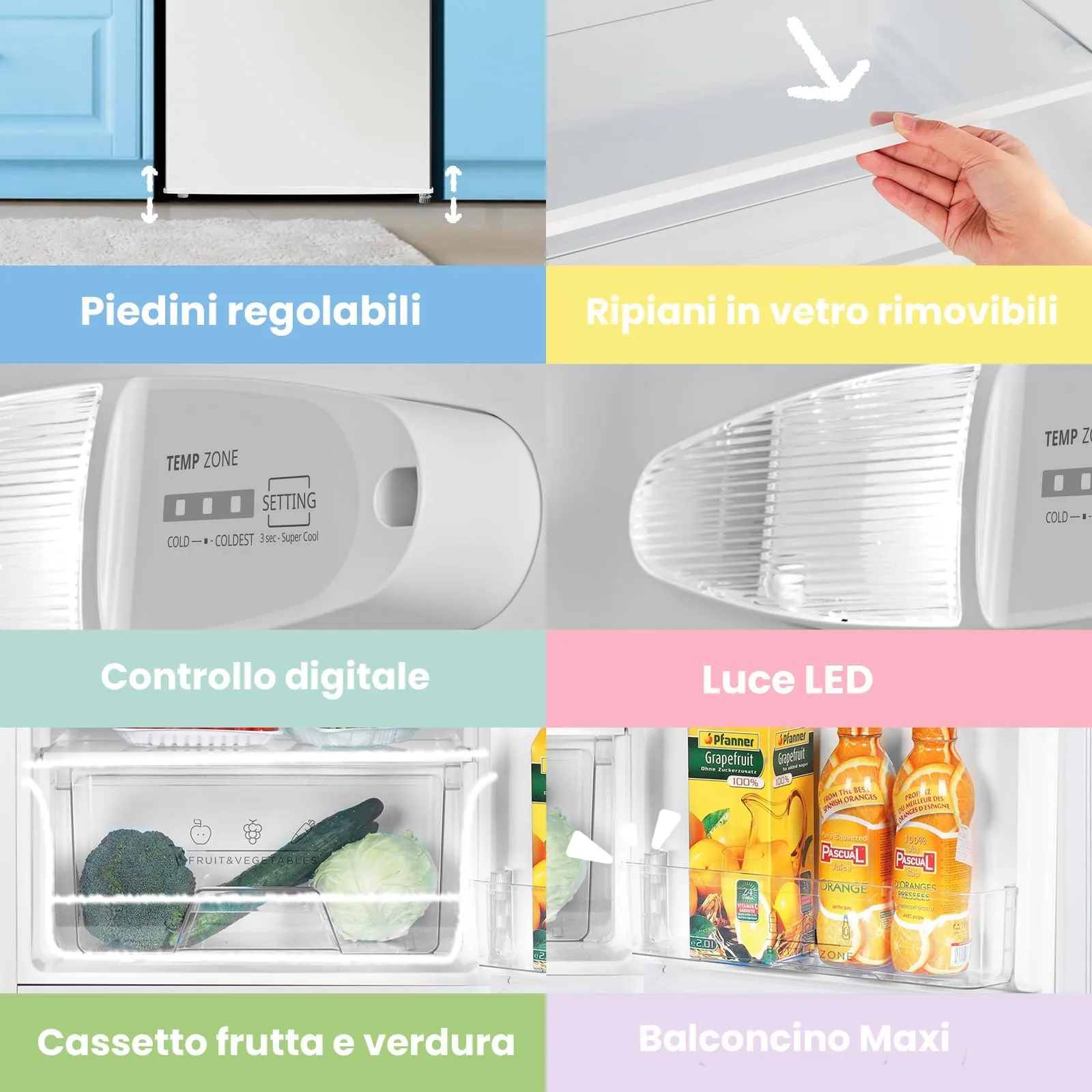COMFEE' Mini Frigo 131L senza Congelatore Bianco RCD133WH3(E) - immagine 3