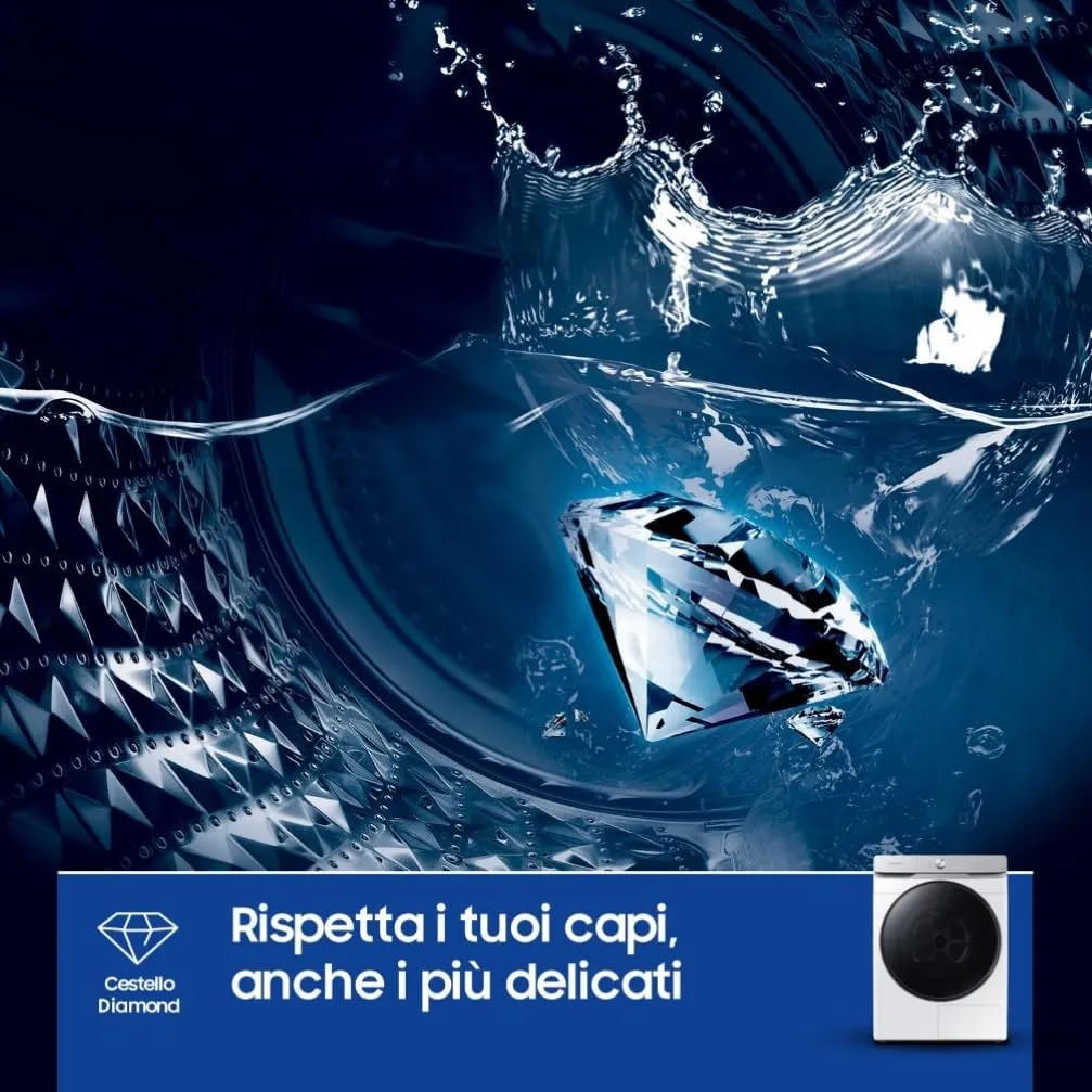 Samsung Asciugatrice DV16DG8600BW/U3, 16 kg, Pompa di Calore, Wifi, AI Dry, 68,6 x 98,4 x 84,4 cm - immagine 7